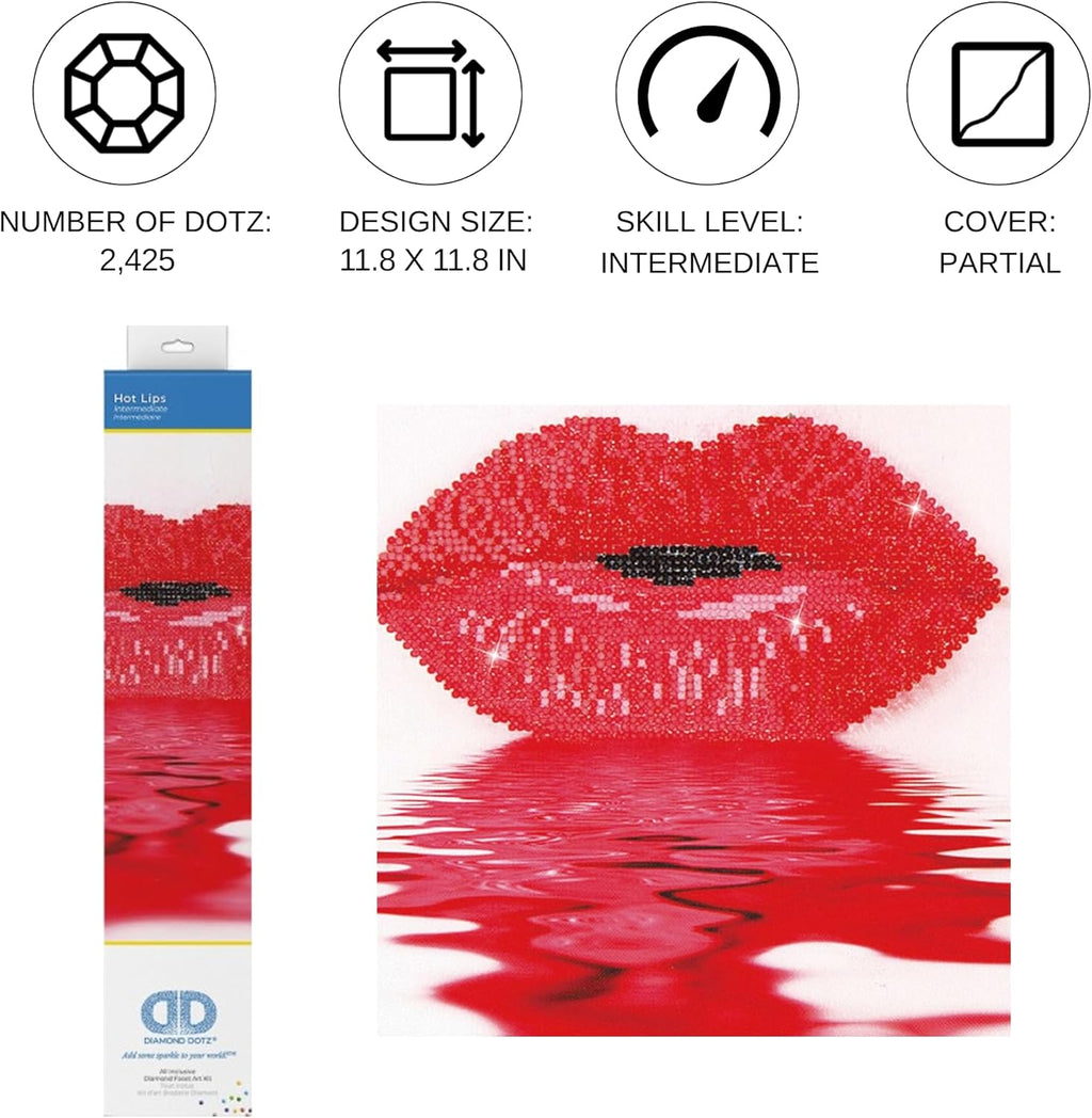 DIAMON DOT Ho Lip Diamon Paintin Kit fo Adult Diamon Ar Kit Relaxin Creativ Craf Ki wit Dot Gem 11.8inchx11.8inch