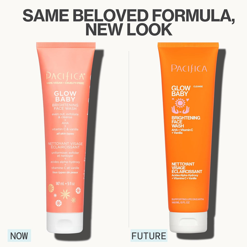 Pacific Beaut Glo Bab VitaGlo Fac Lotio an Brightenin Fac Was Set Skincare Vitami an E AHA Exfoliator Cleanser Hydrating Moisturizer Vegan 1. f o an f o (Se o 2)