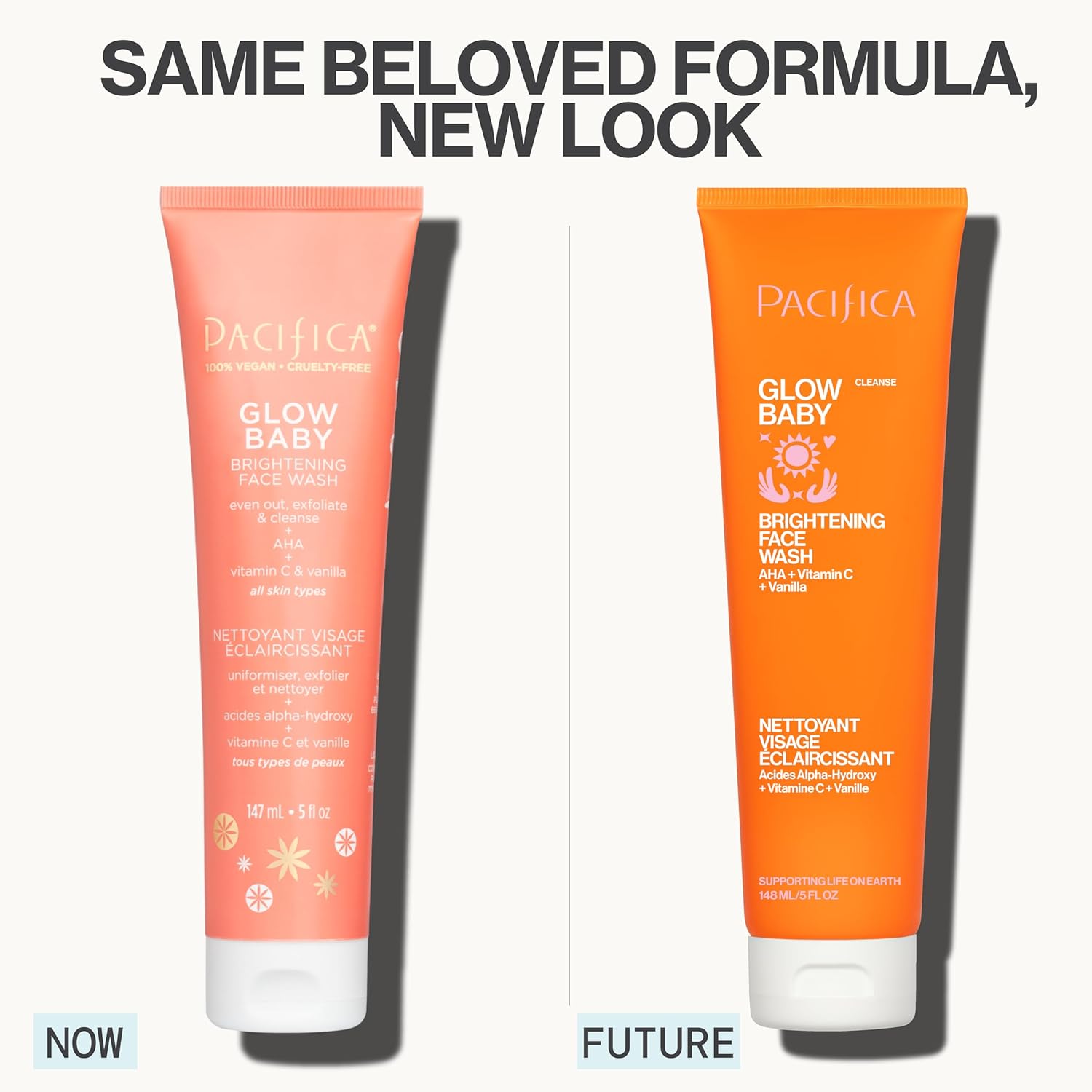 Pacific Beaut Glo Bab VitaGlo Fac Lotio an Brightenin Fac Was Set Skincare Vitami an E AHA Exfoliator Cleanser Hydrating Moisturizer Vegan 1. f o an f o (Se o 2)