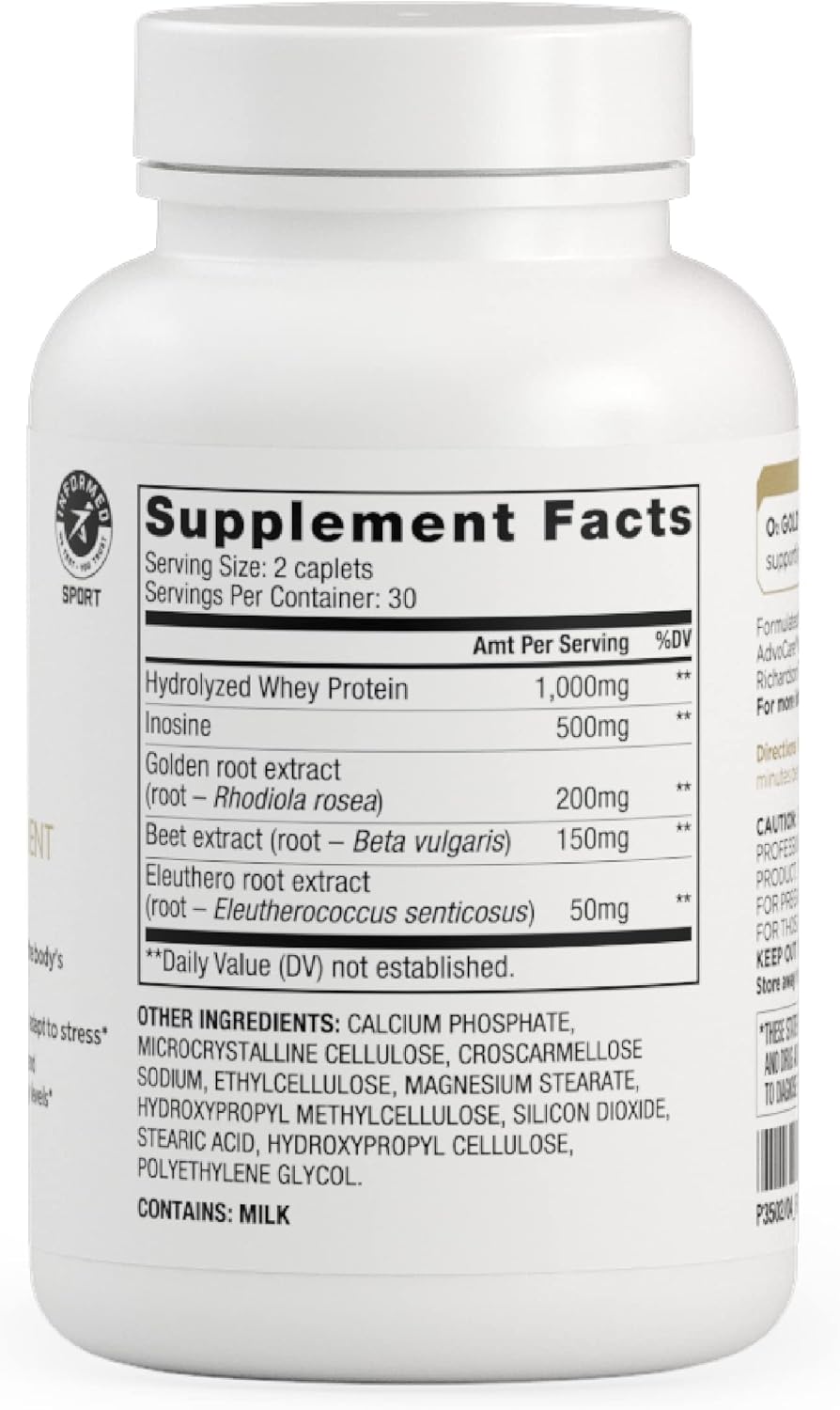 AdvoCar O Gol Bloo Oxyge Supplemen wit Rhodiol Rose Roo Hydrolyze Whe Protei Support Energy 6 Caplets