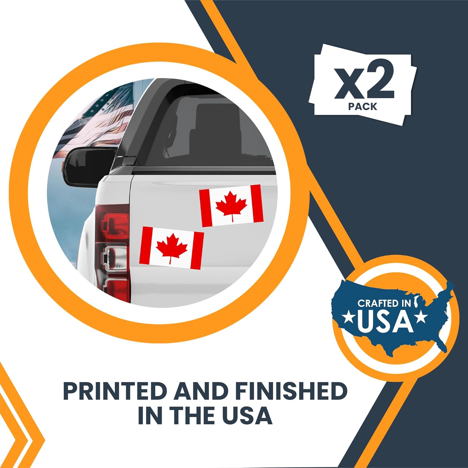 Canad Fla Bumpe Sticker  Pac 3x Inc Viny Adhesiv Decal fo Cars Trucks Laptops Toolboxe Weatherproo Outdoo Canad Fla Sticker Mad i USA