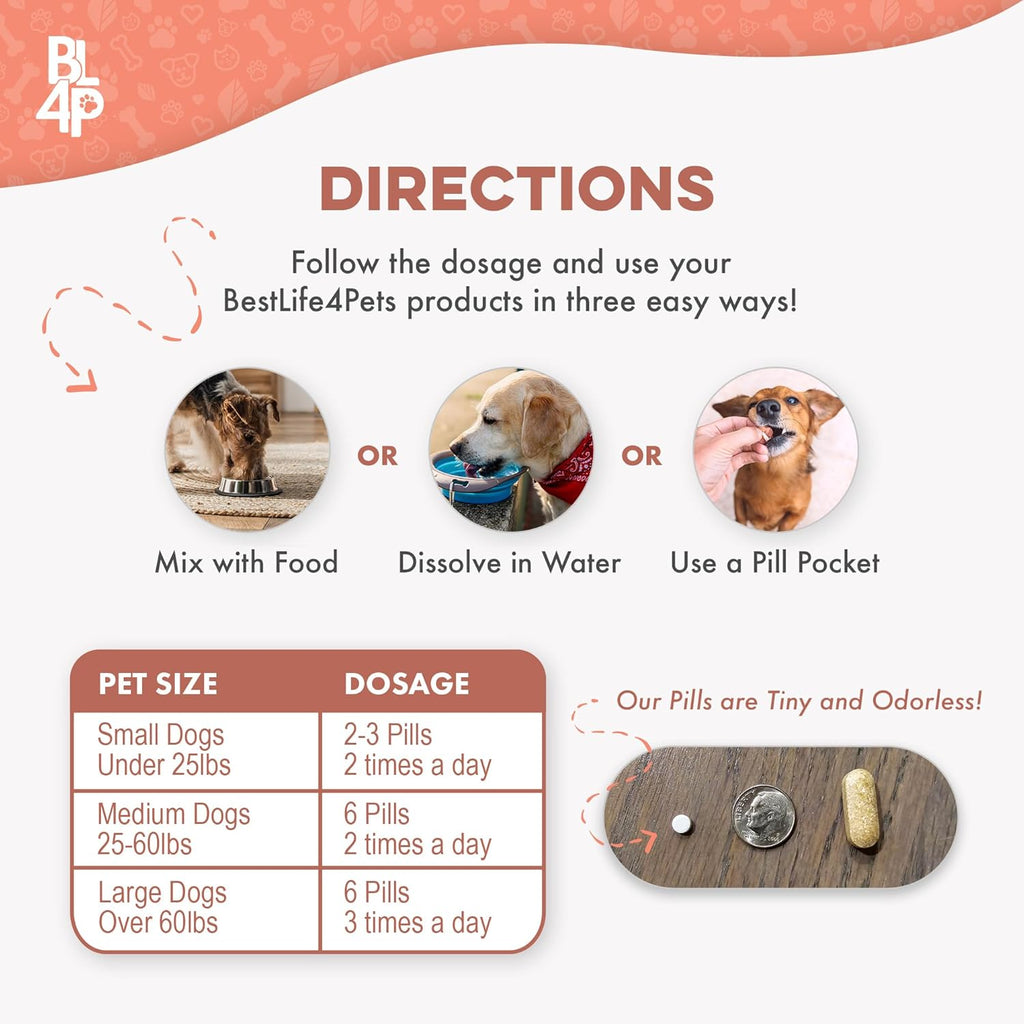 Dog Mange Support and Natural Dog Itching Relief for Canine Coat Issues & Puppy Mange, Soothes Dry Itchy Scaly Skin, Welts & Scabs - Helps Restore Fur Loss (Easy Use 400 Tiny Pills)