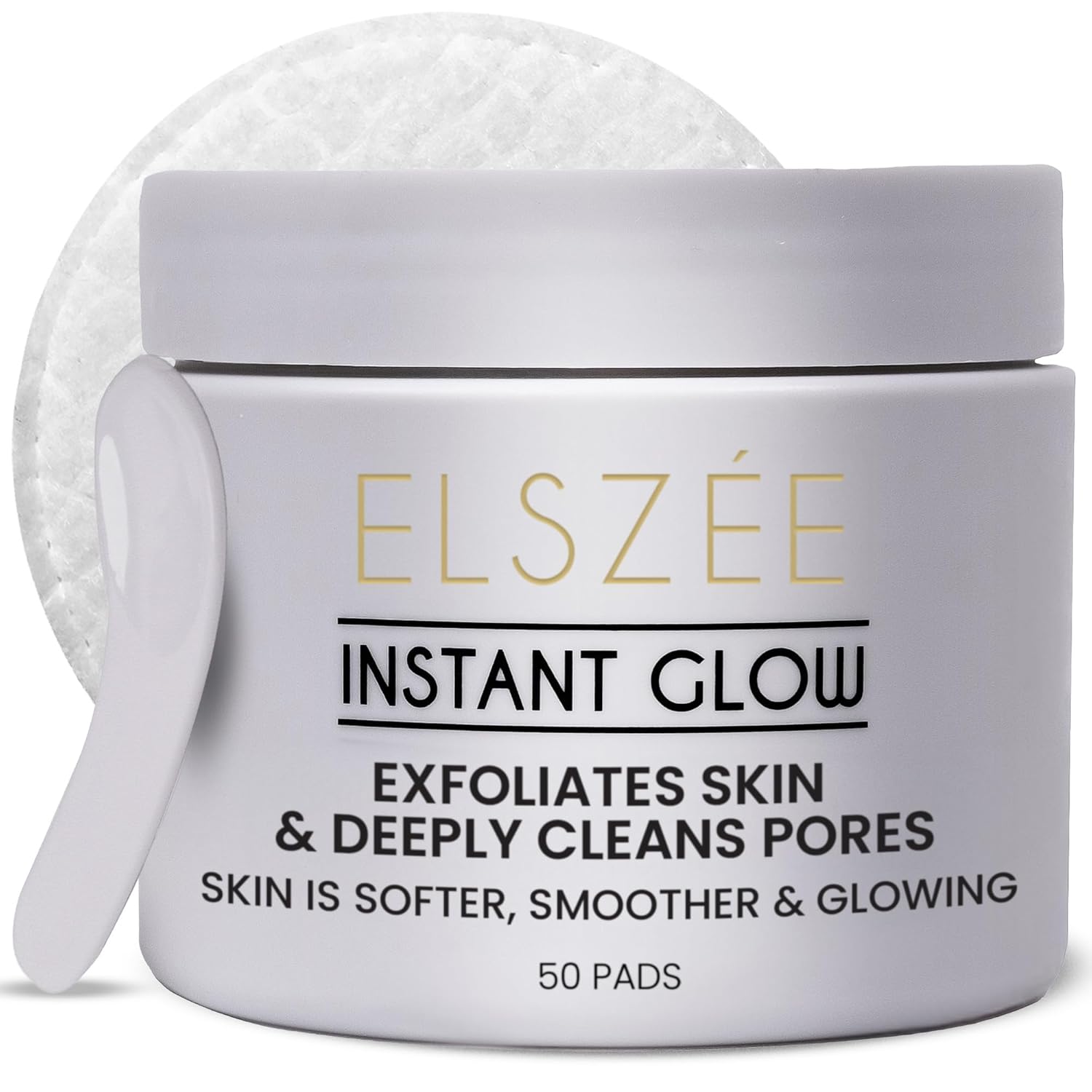 ELSZ¨¦ Instan Glo Exfoliatin Treatmen Pad Dail Exfolian 2-in- Dee Por Cleansin Radianc Boos Luxur London-Formulate Skincar 3 Pre-Soake Pads