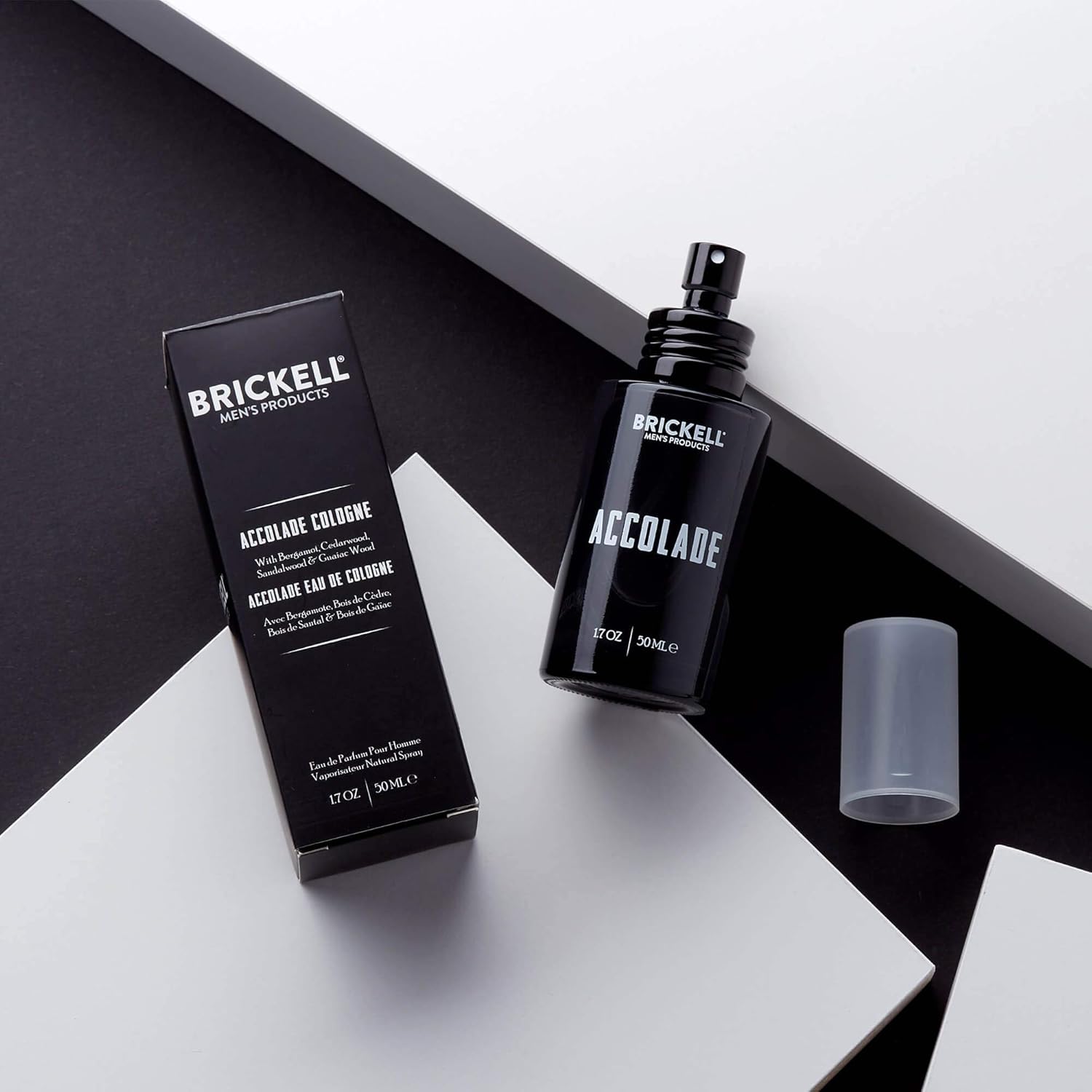 Brickel Men' Accolad Cologn fo Men Italia Bergamot Cedarwood Sandalwood Lemon an Guaia Woo Scent Natura an Organic 1. Ounces