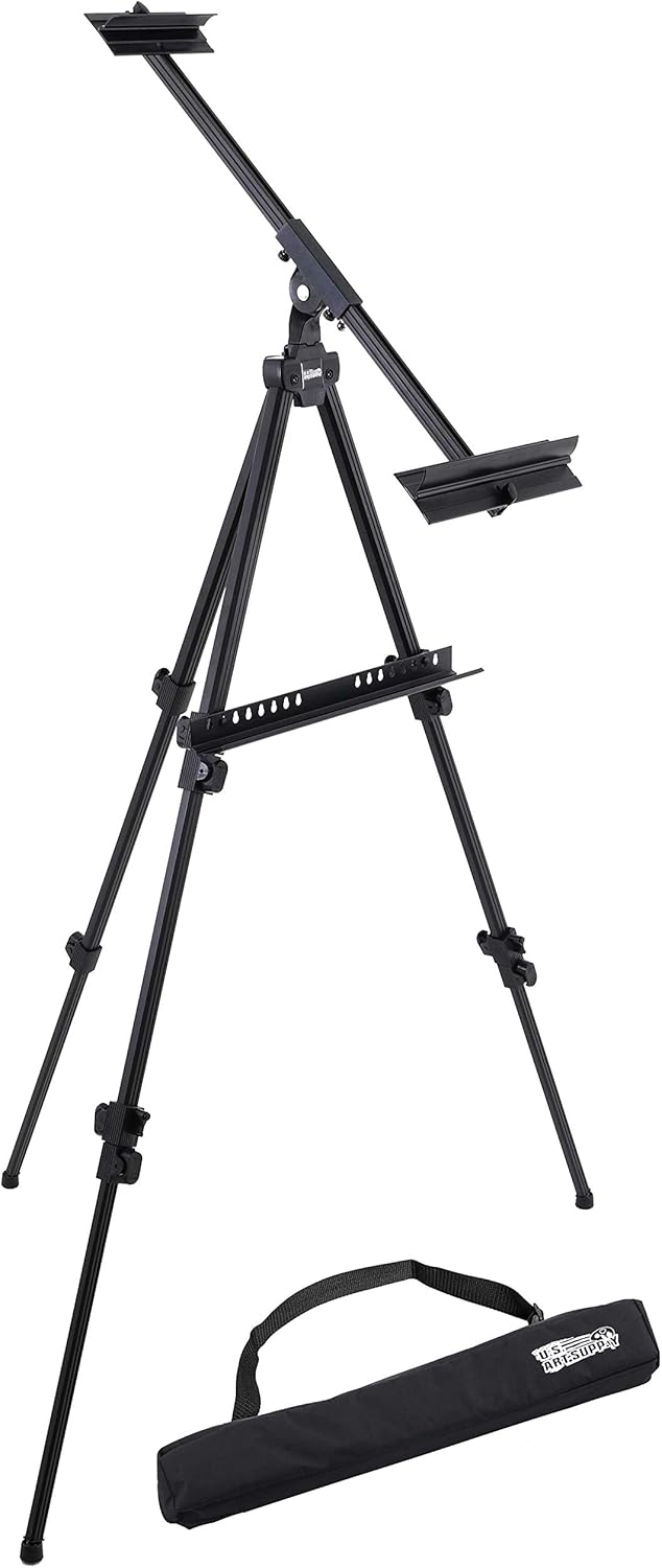 U.S Ar Suppl 80inc Aluminu Ar Ease Stan Sig Display Watercolo Field Adjustabl Height Floo Tableto Tripod Canva u t 63inc  40inc W Portabl Ease fo Canva Painting Storag Bag