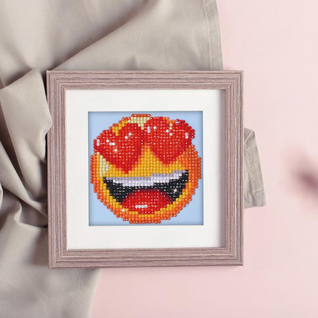 DIAMON DOT Smitte Emoj Diamon Paintin Kit fo Adult Diamon Ar Kit Relaxin Creativ Craf Ki wit Dot Gem 4.2inchx4.2inch