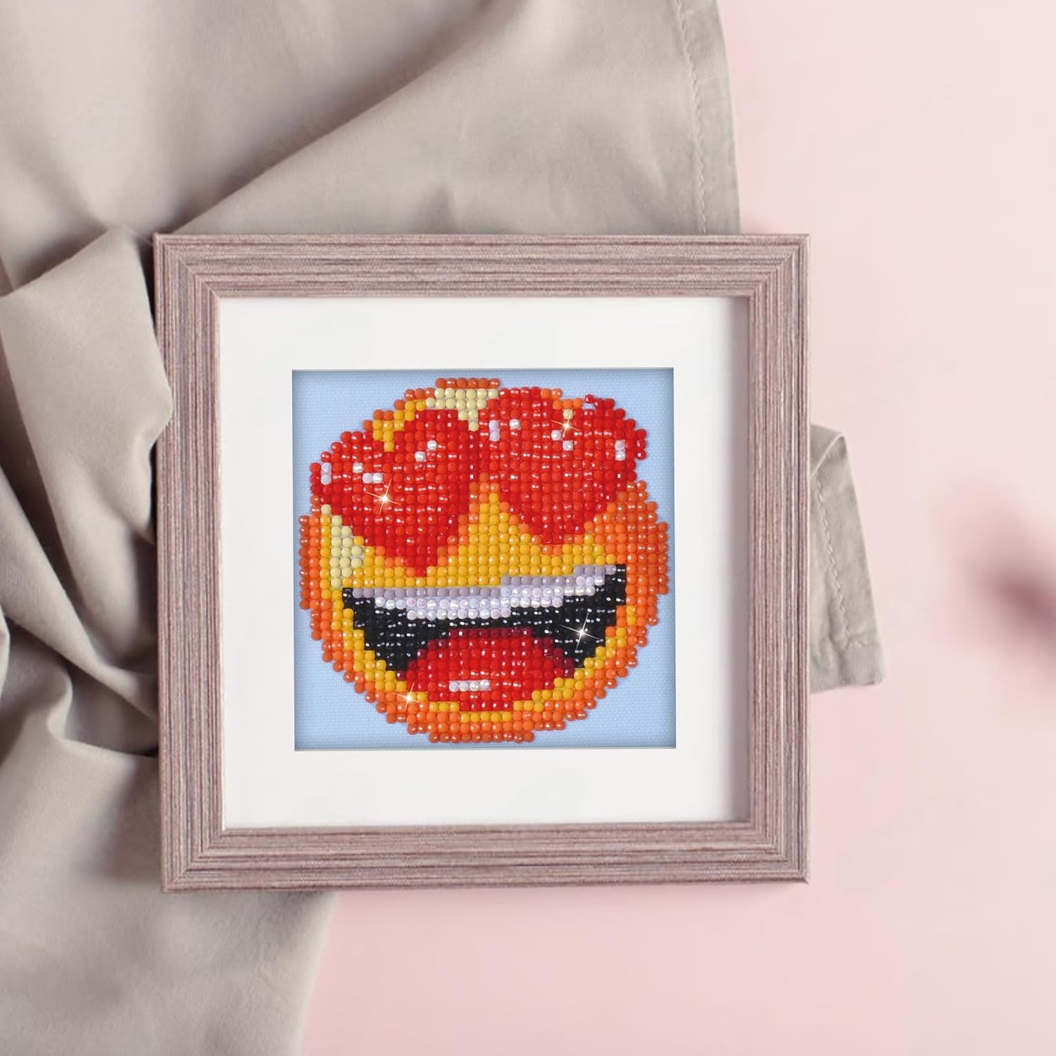 DIAMON DOT Smitte Emoj Diamon Paintin Kit fo Adult Diamon Ar Kit Relaxin Creativ Craf Ki wit Dot Gem 4.2inchx4.2inch