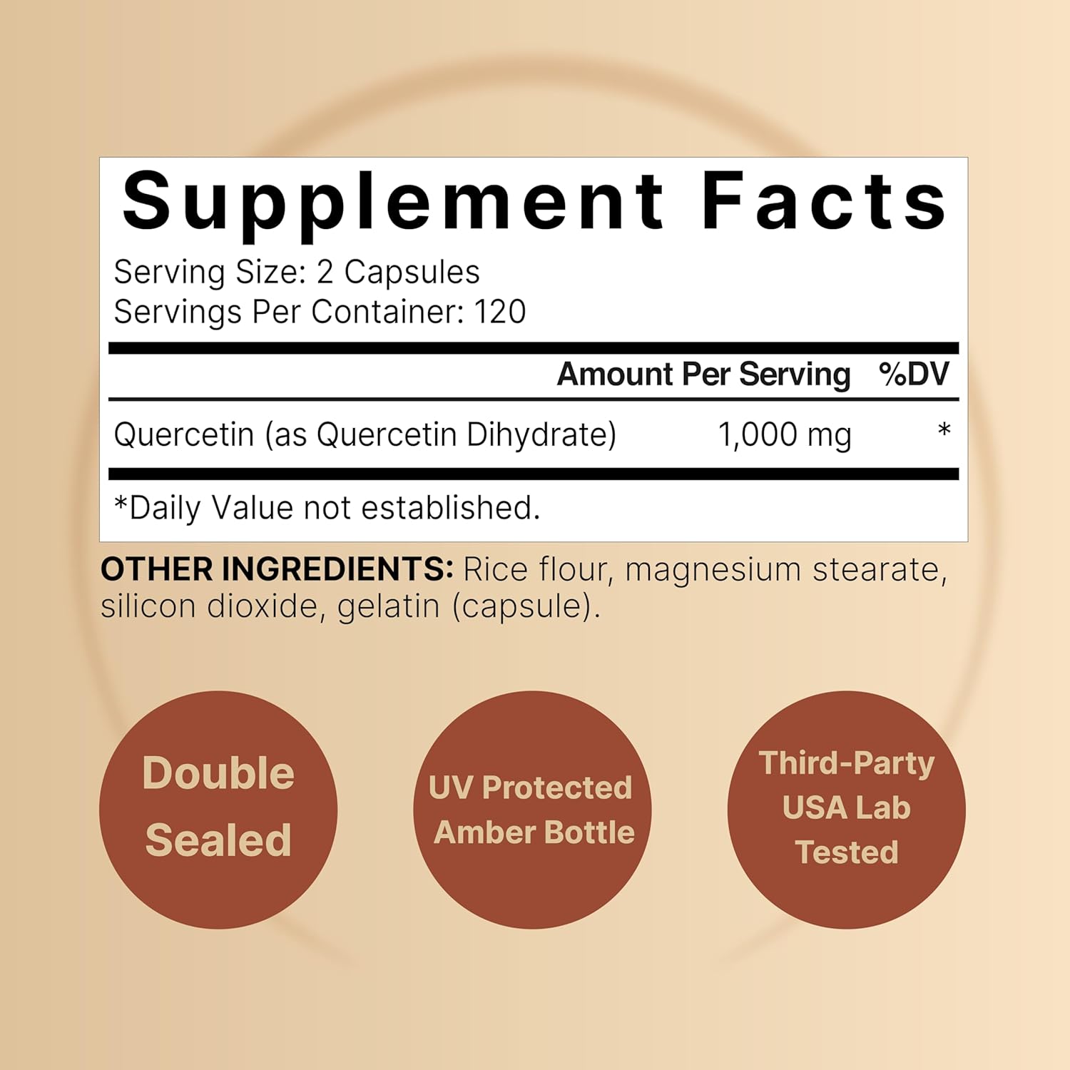NatureBel Quercetin1000m Pe Servin 24 Capsules Ultr Strengt Querceti Supplemen Bioflavonoid fo Health Immun Support Thir Part Tested Non-GM N Gluten