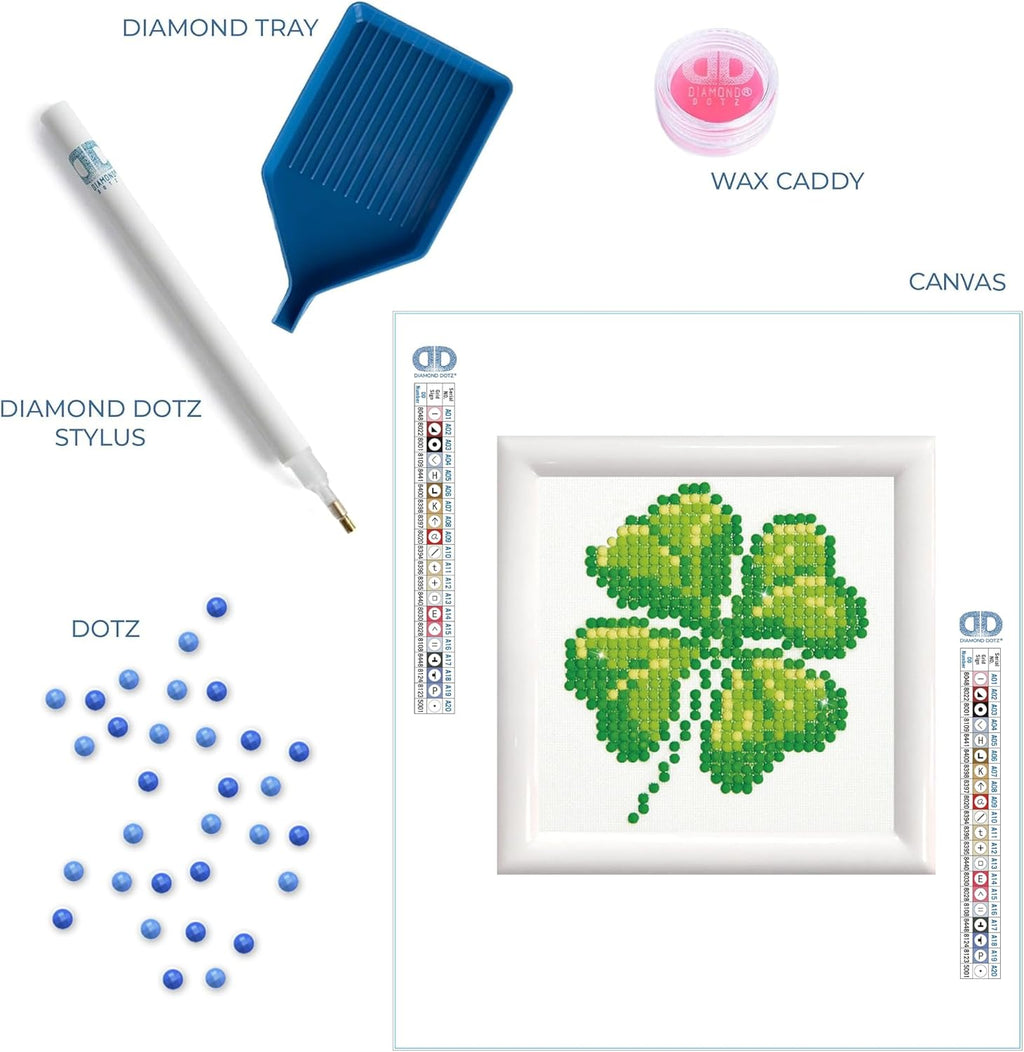DIAMON DOT Fou Lea Clove Ki wit Fram Luck Diamon Paintin Kit fo Adult Diamon Ar Kit Relaxin Creativ Craf Ki wit Dot Gem 3.5inchx3.5inch