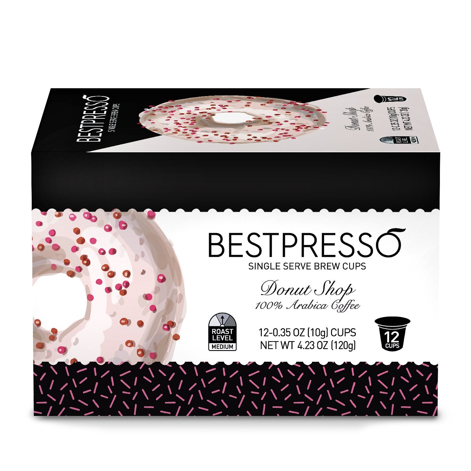 Bestpresso Coffee, Italian Roast Single Serve K-Cup Pods, Dark Roast, 96 Count (Compatible With 2.0 Keurig Brewers) 8 Packs Of 12 Cups