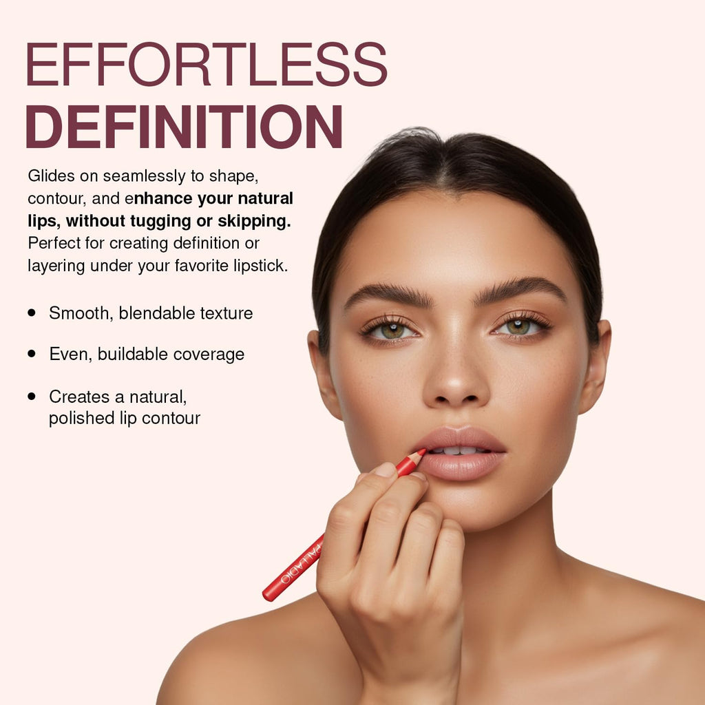 Palladio Lip Liner Pencil, Wooden, Firm yet Smooth, Contour and Line with Ease, Perfectly Outlined Lips, Comfortable, Hydrating, Moisturizing, Rich Pigmented Color, Long Lasting, Tickle Me Pink