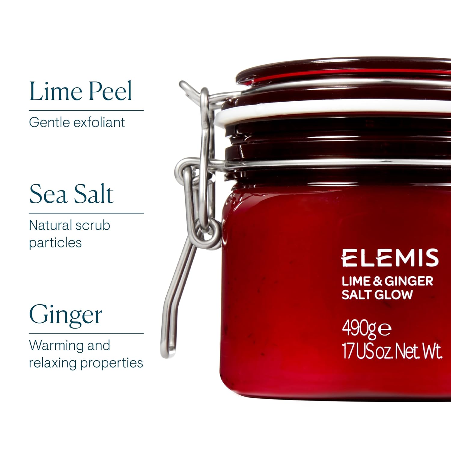 ELEMI Exoti Lim Ginge Sal Glo 490g Invigoratin Sal Scru T Exfoliat Softe Skin
