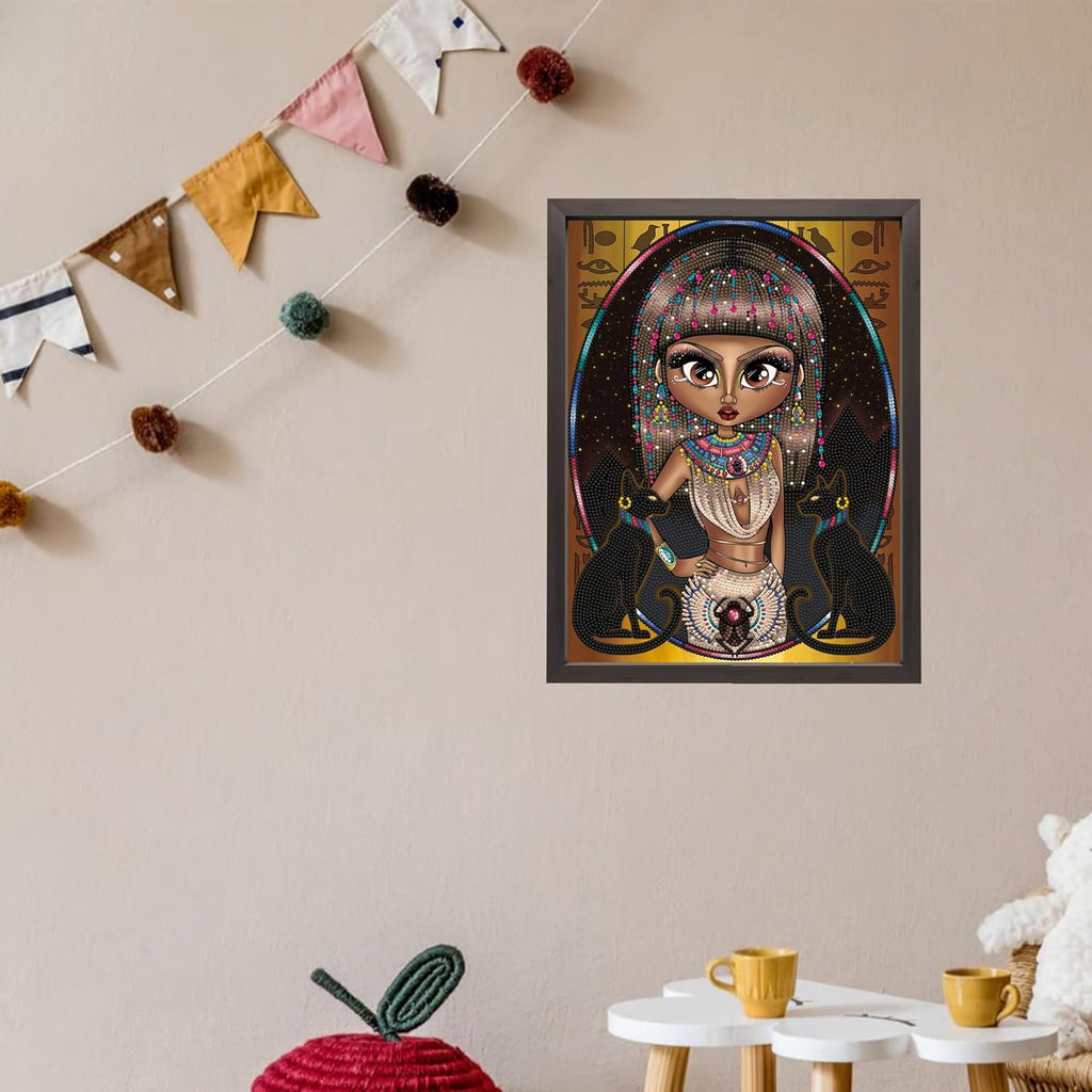 DIAMON DOT Egyptia Princes Wome Diamon Paintin Kit fo Adult Diamon Ar Kit Relaxin Creativ Craf Ki wit Dot Gem 15.8inchx11.8inch