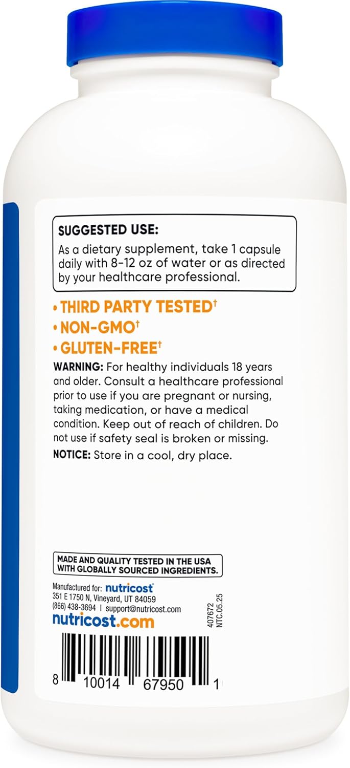 Nutricost Taurine 1000mg; 400 Capsules (3 Bottles)