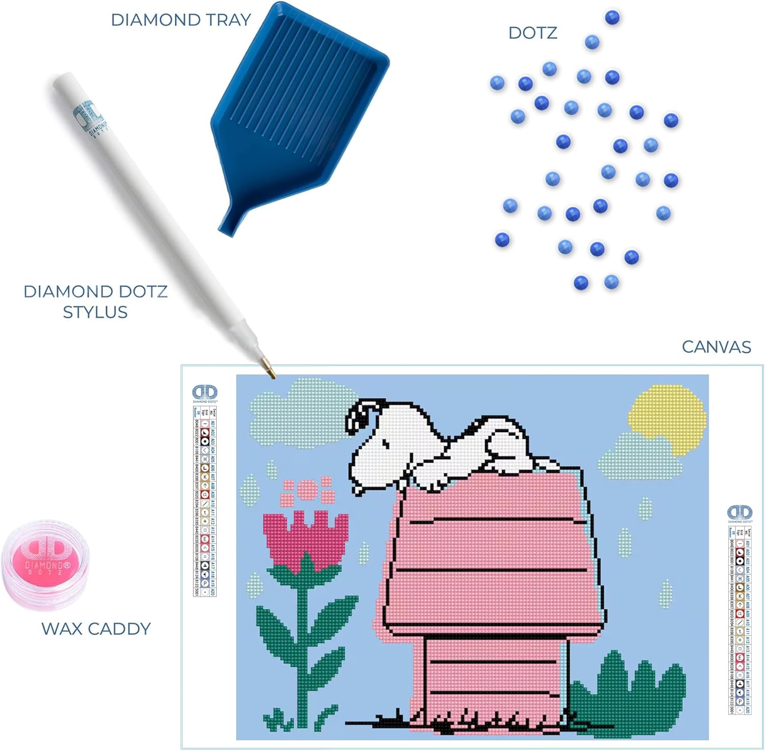DIAMON DOT Do Hous (Peanuts Snoop Diamon Paintin Kit fo Adult Diamon Ar Kit Relaxin Creativ Craf Ki wit Dot Gem 15.5inch 12inch