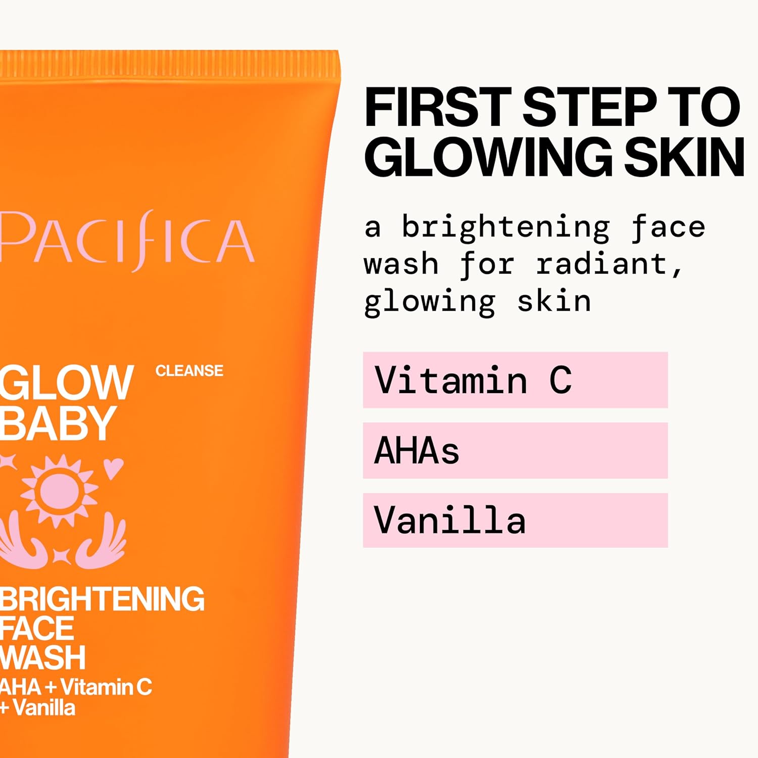 Pacific Beaut Glo Bab VitaGlo Fac Lotio an Brightenin Fac Was Set Skincare Vitami an E AHA Exfoliator Cleanser Hydrating Moisturizer Vegan 1. f o an f o (Se o 2)