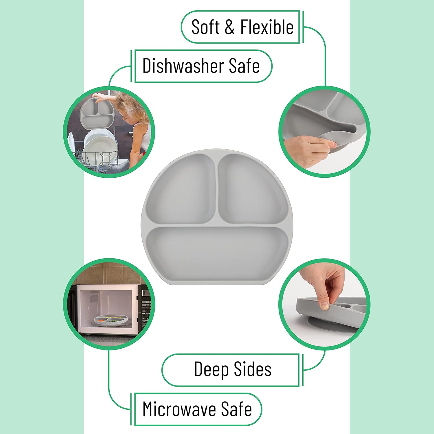 Silicon Suctio Plate fo Toddlers Baby Kids wit Suction
