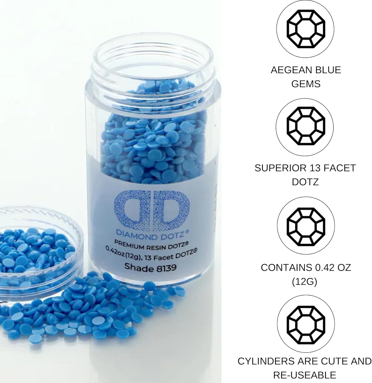 Diamon Dot 2.8M 12 Cylinde Aegea Blu Freestyl Diamon Paintin Beads Diamon Ar Beads Replacemen Drills Loos Gem fo DI Craft an Ar Projects