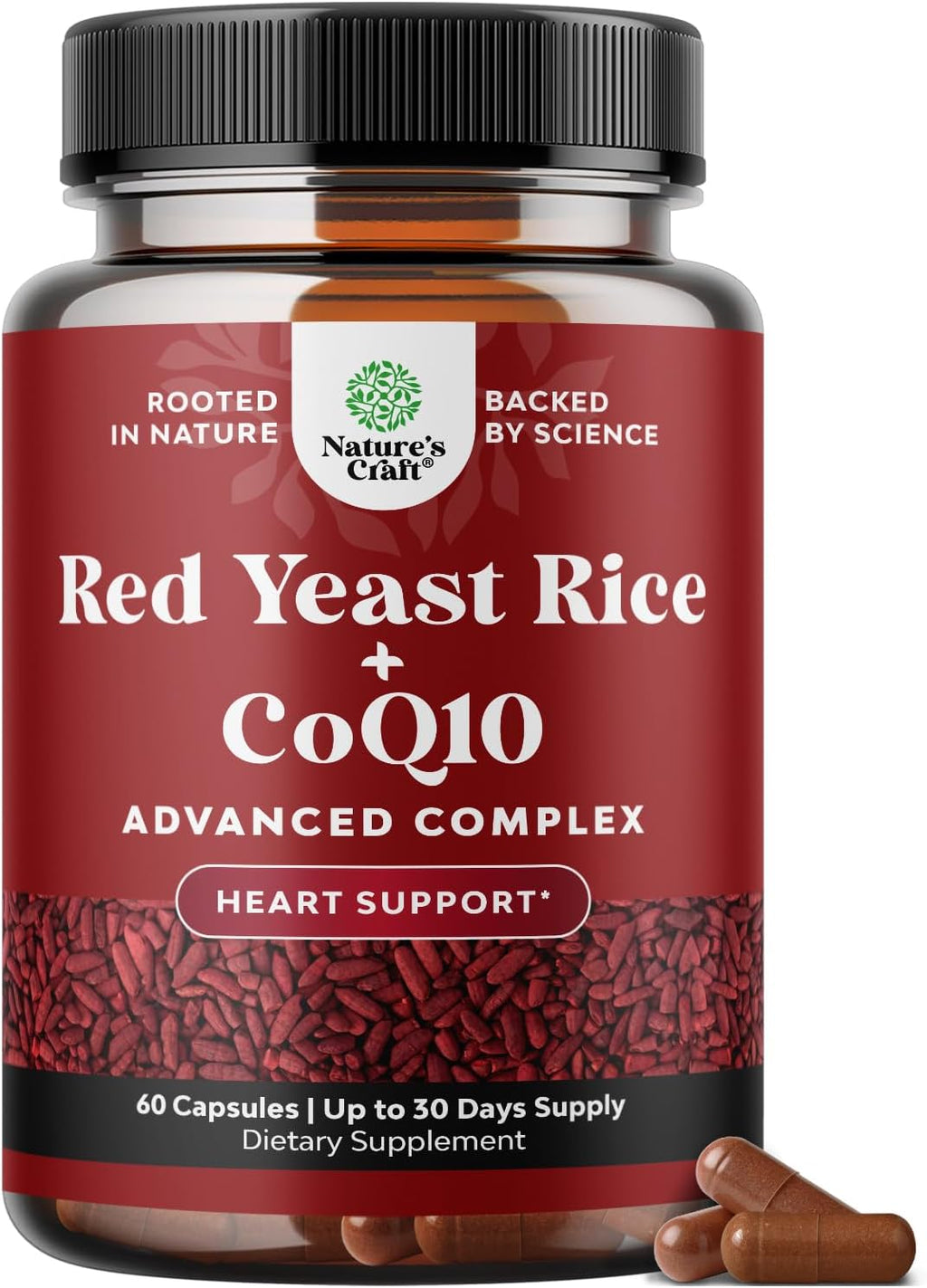 Re Yeas Ric wit CoQ1 Supplemen Advance Health Hear Health Cholestero Level Formul fo Me Wome Extr Strengt Capsul wit Re Yeas Ric 120 m Capsule wit CoQ10-6 Count