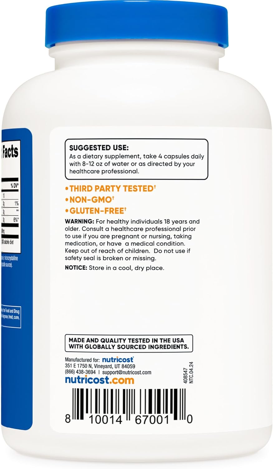 Nutricost D-Ribose 700mg (2800mg Per Serving), 240 Capsules - Vegetarian Friendly, Non-GMO, Gluten Free