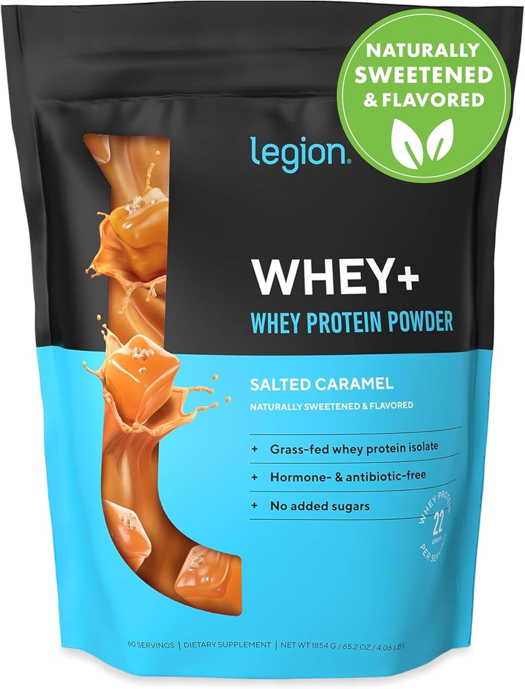 LEGION Whey+ Protein whey Isolate from Grass Fed Cows - Whey Protein Isolate Powder Low Calorie, Non-GMO, Sugar Free, Lactose and Gluten Free, All Natural Protein Powder for Men Women (60 Servings)