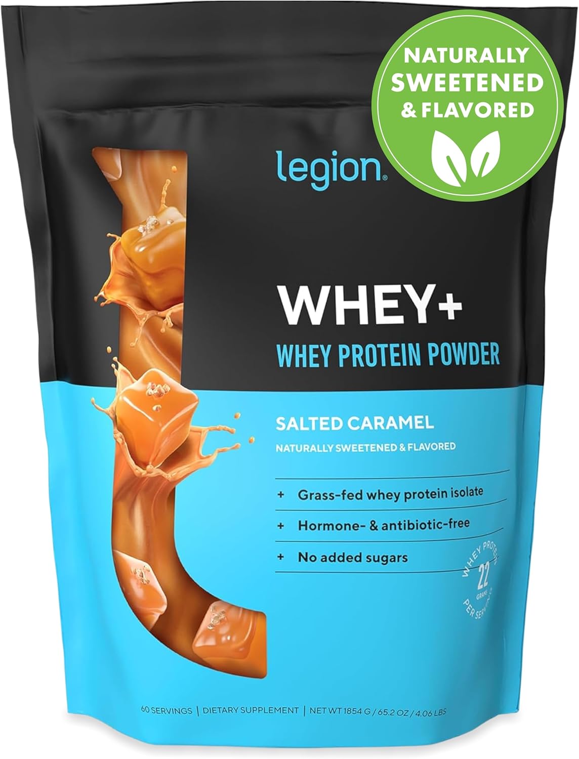LEGION Whey+ Protein whey Isolate from Grass Fed Cows - Whey Protein Isolate Powder Low Calorie, Non-GMO, Sugar Free, Lactose and Gluten Free, All Natural Protein Powder for Men Women (60 Servings)