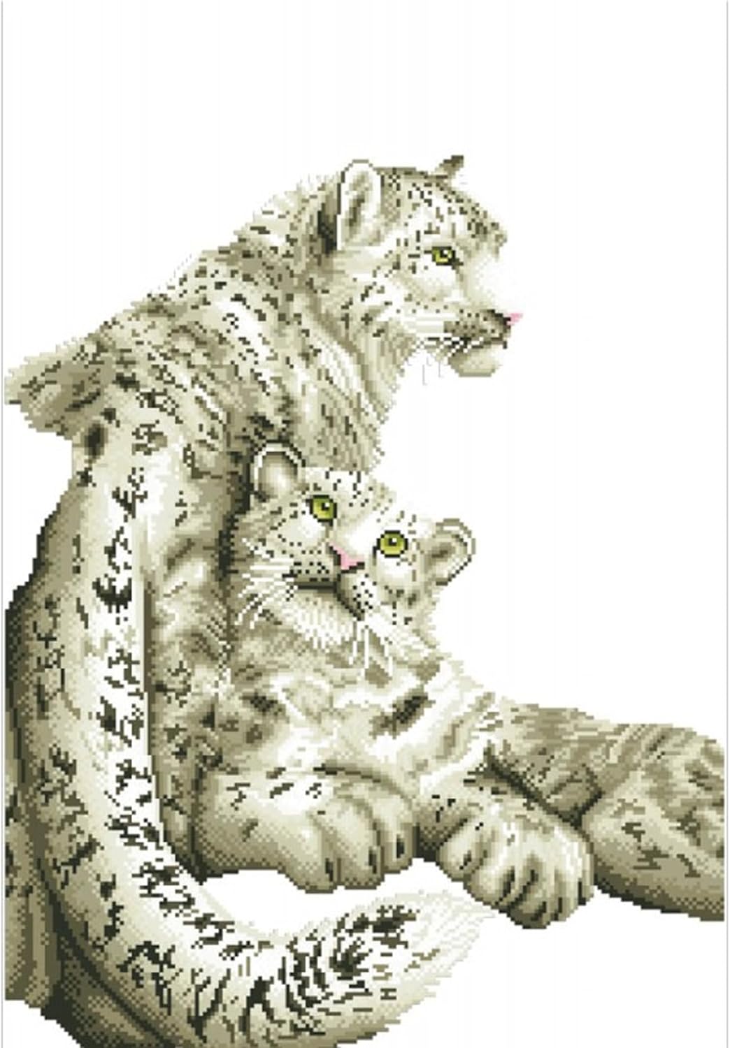 DIAMON DOT Sno Leopard Anima Diamon Paintin Kit fo Adult Diamon Ar Kit Relaxin Creativ Craf Ki wit Dot Gem 30.3inchx20.5inch
