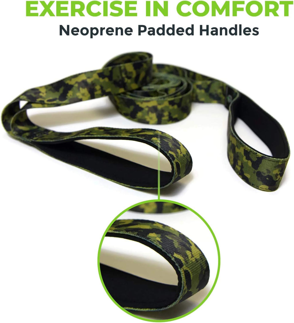 Gradient Fitness Stretching Strap for Physical Therapy, 12 Multi-Loop Stretch Strap 1.5inch W x 8' L, Neoprene Handles, Physical Therapy Equipment, Yoga Straps for Stretching, Leg Stretcher.