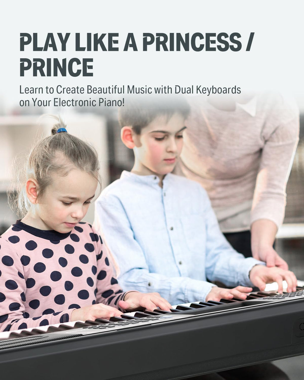 61 Key Keyboard Piano, Electric Piano Keyboard Kit with 249 Voices, 249 Rhythms - Includes Piano Stand, Stool, Microphone, Gift for Beginners, Black (DEK-610S)
