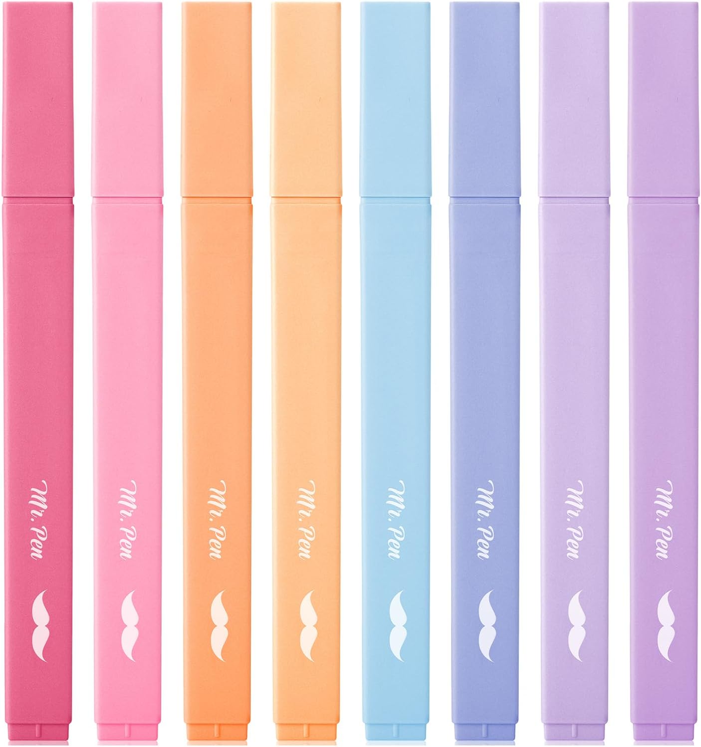 Aesthetic Highlighters, 8 pcs, Chisel Tip, Assorted Colors, No Bleed Bible Highlighter Pastel