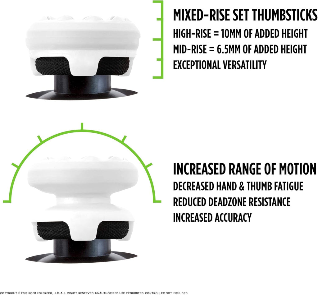 KontrolFree FP Free Galax Whit fo Xbo On an Xbo Serie Controlle Performanc Thumbstick  High-Rise Mid-Ris White