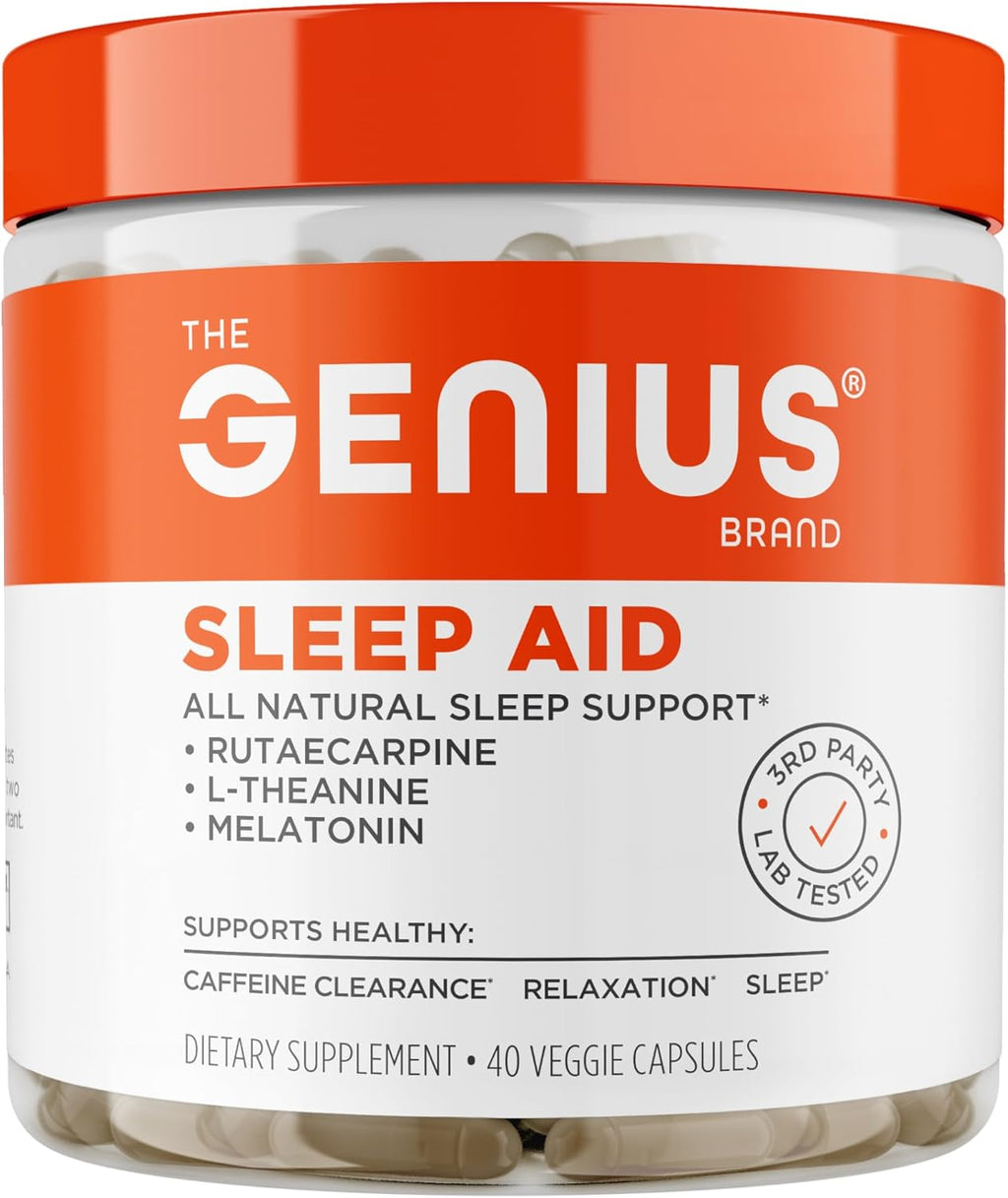 Geniu Slee AI Smar Sleepin Pill Supplemen Relaxatio Enhance an Moo Suppor w/Inositol L-Theanin Glycin 4 Capsules