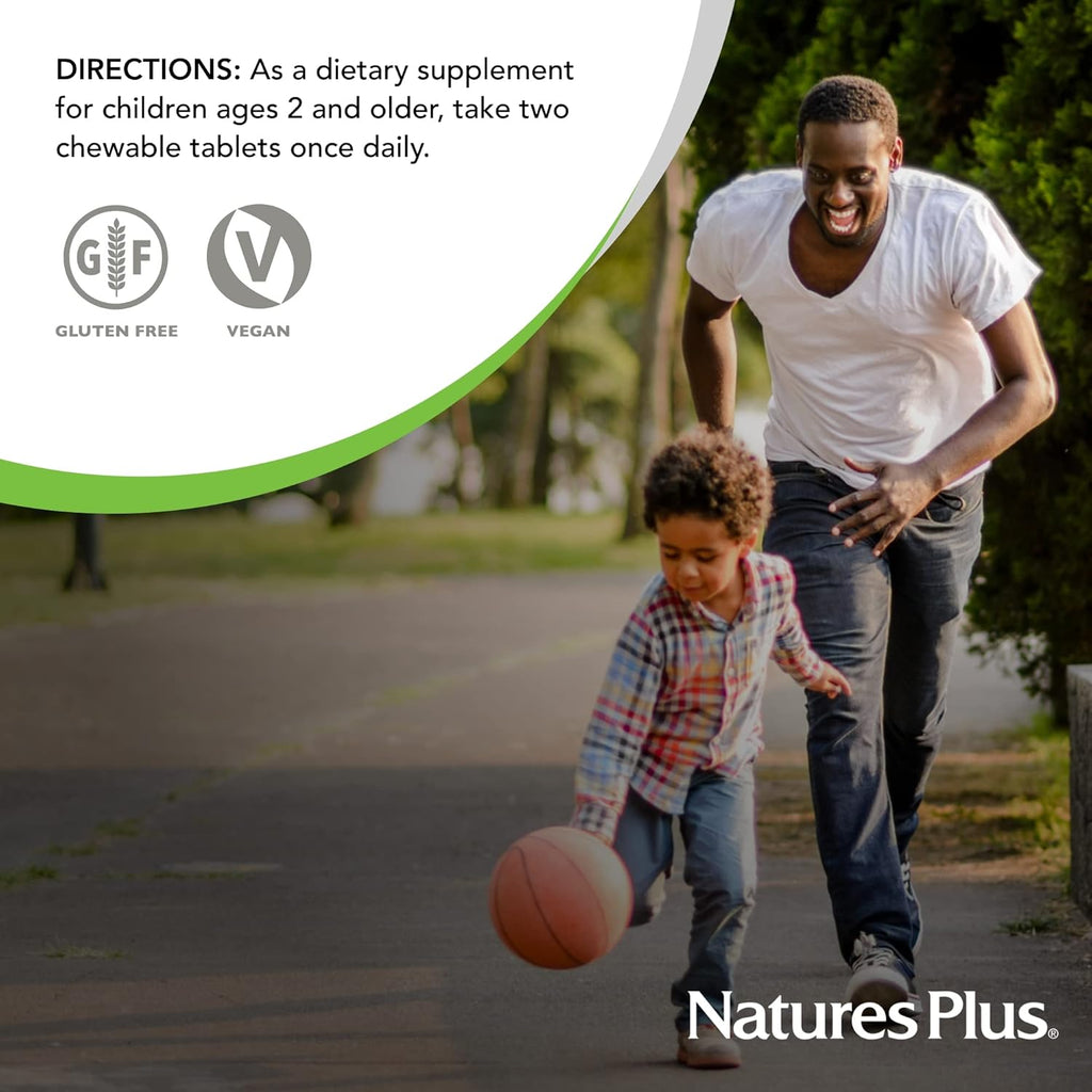 Nature Plu Anima Parad Gol Children' Chewabl Multivitami Natura Cherr Flavo 6 Anima Shaped-Tablet wit Vitami D3 K Probiotic Vegetaria Glute Fre 12 Servings