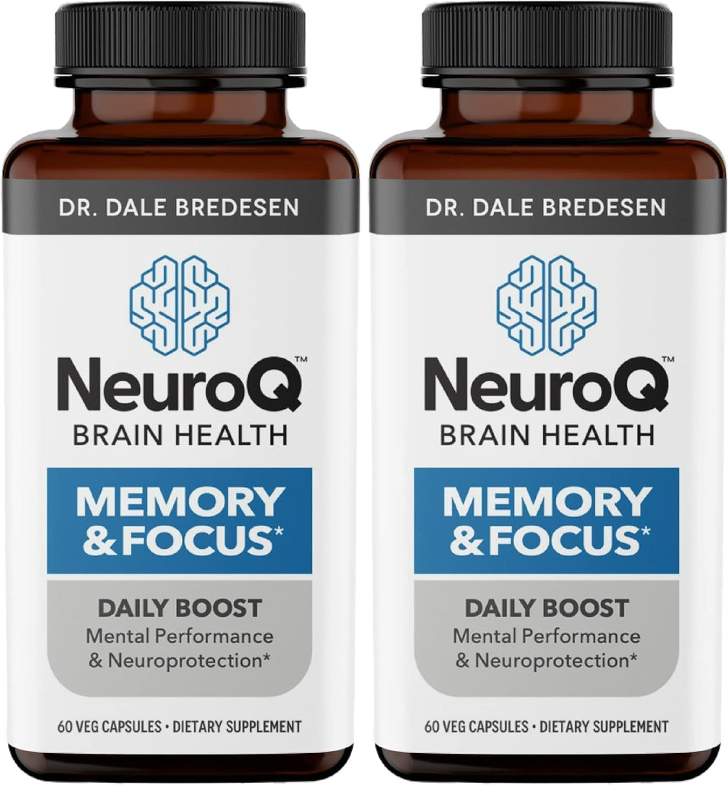 Neu Memory Focus - Boosts Cognitive Performance Brain Function - Neuroprotective Formula by Dr. Dale Bredesen - Gotu Kola Ginkgo Phosphatidylserine Propolis - 60 Capsules (Pack of 2)