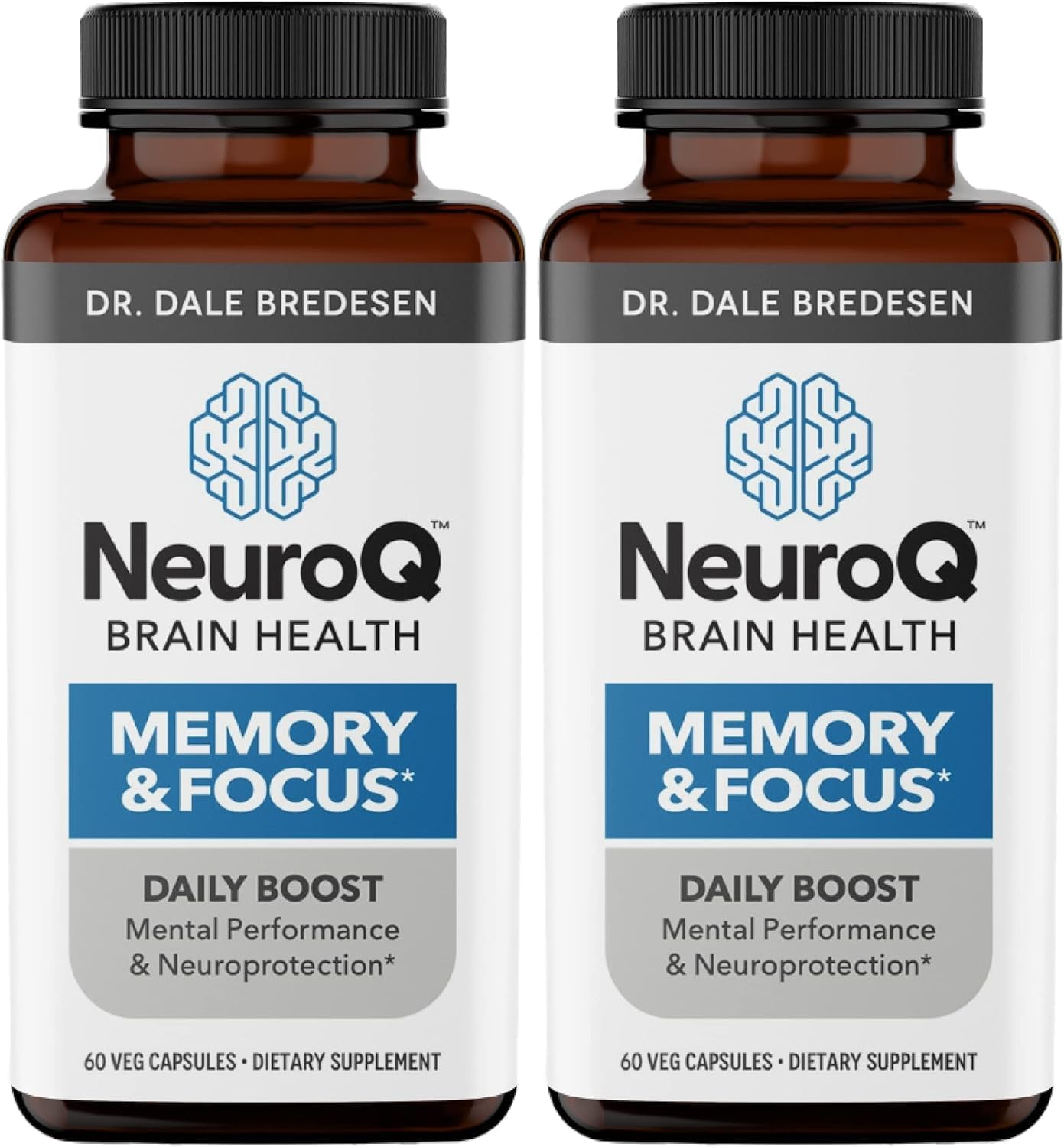 Neu Memory Focus - Boosts Cognitive Performance Brain Function - Neuroprotective Formula by Dr. Dale Bredesen - Gotu Kola Ginkgo Phosphatidylserine Propolis - 60 Capsules (Pack of 2)
