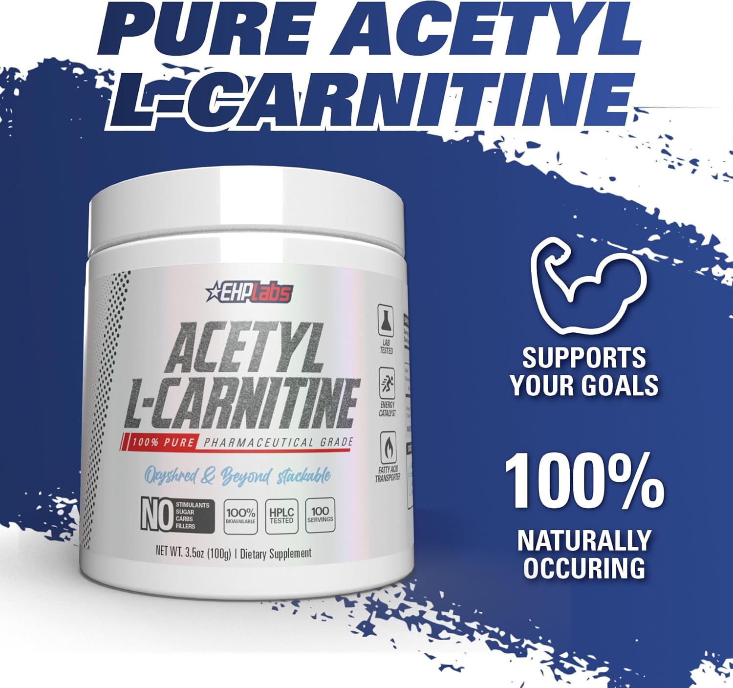 EH Lab Acety Carnitin Powde Support Natura Energ Production Assist i Health Brai Function Support Hear Health Vegan Glute Free No GM 10 Servings