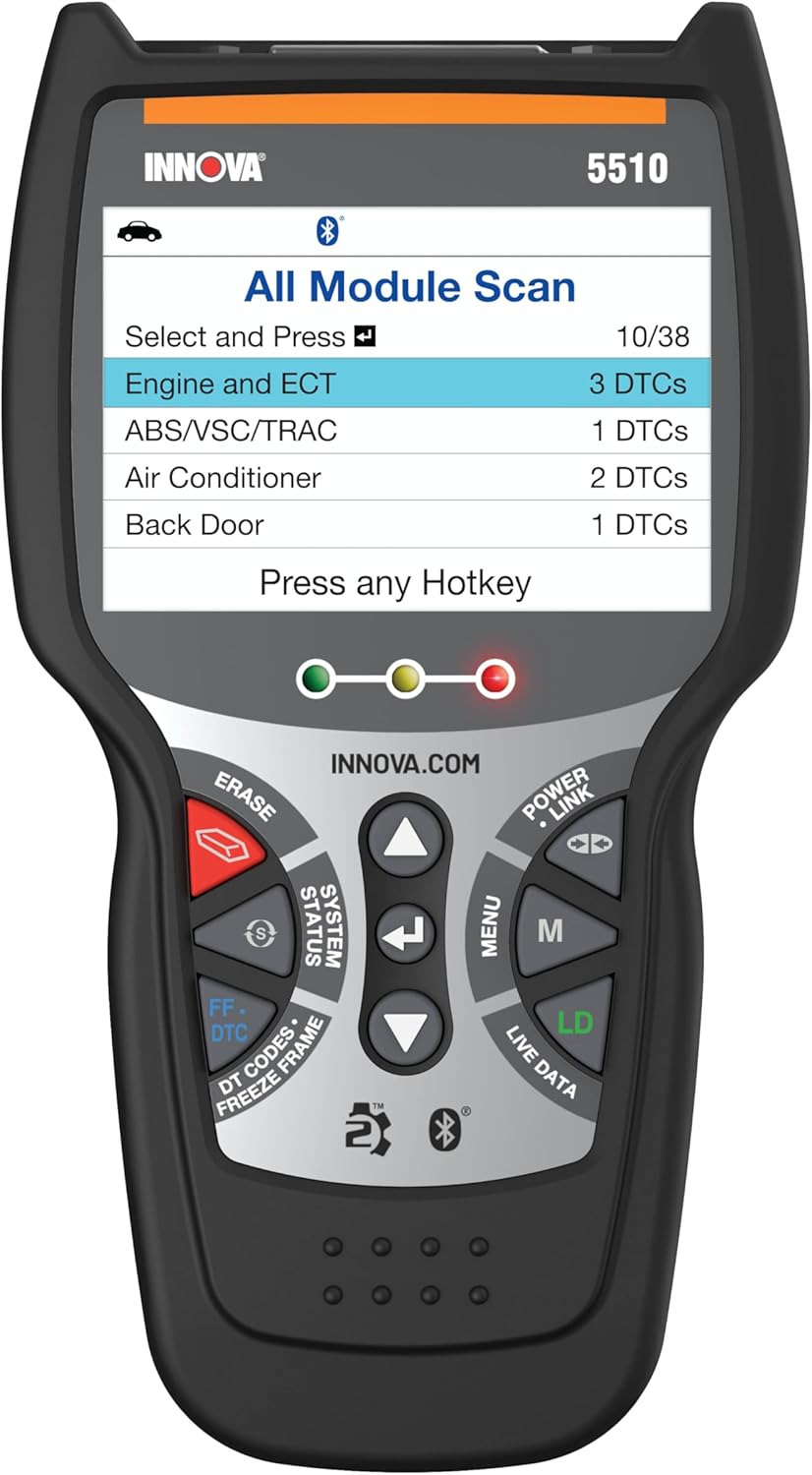 INNOV 551 OBD Scanner Sca Too fo ABS Al Syste Scanner Calipe Service Brak Pa Life Read/Eras ABS/SR Codes Rese Oi Light Liv Data Update Included