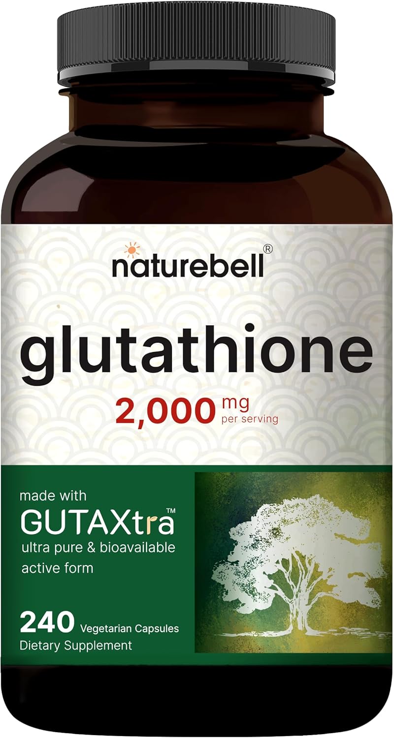 NatureBel Glutathion Supplemen 2,000m Pe Serving 24 Veggi Capsule 98% Purit Verified Bioavailabl Reduce Glutathion Pills Activ Form Maste Antioxidan Vega Friendl Non-GMO