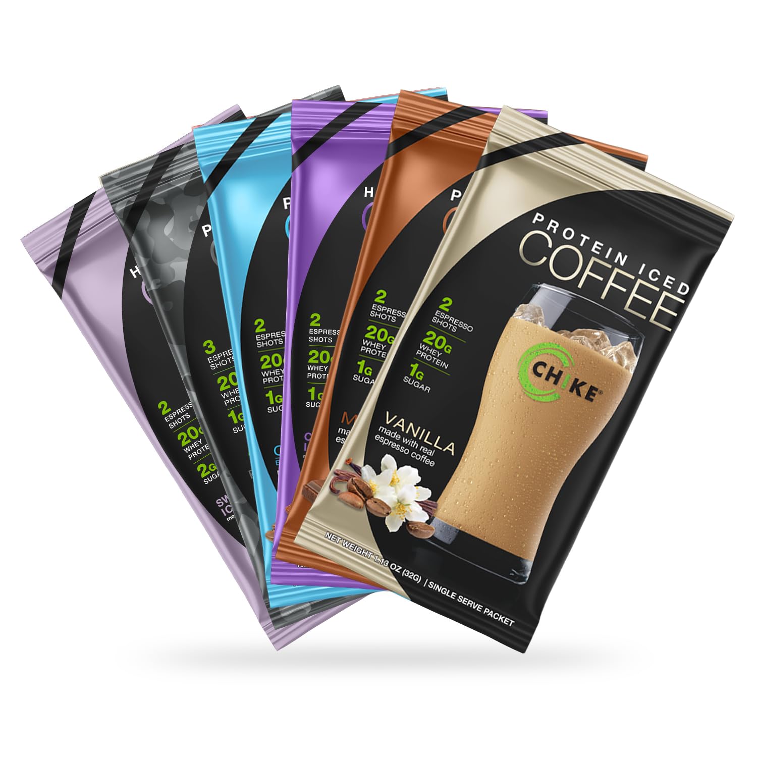 Chik Hig Protei Ice Coffe Sample Pack 2 Protein Shot Espresso  Sugar Ket Friendl an Glute Free Singl Serv Packet (packagin ma vary)