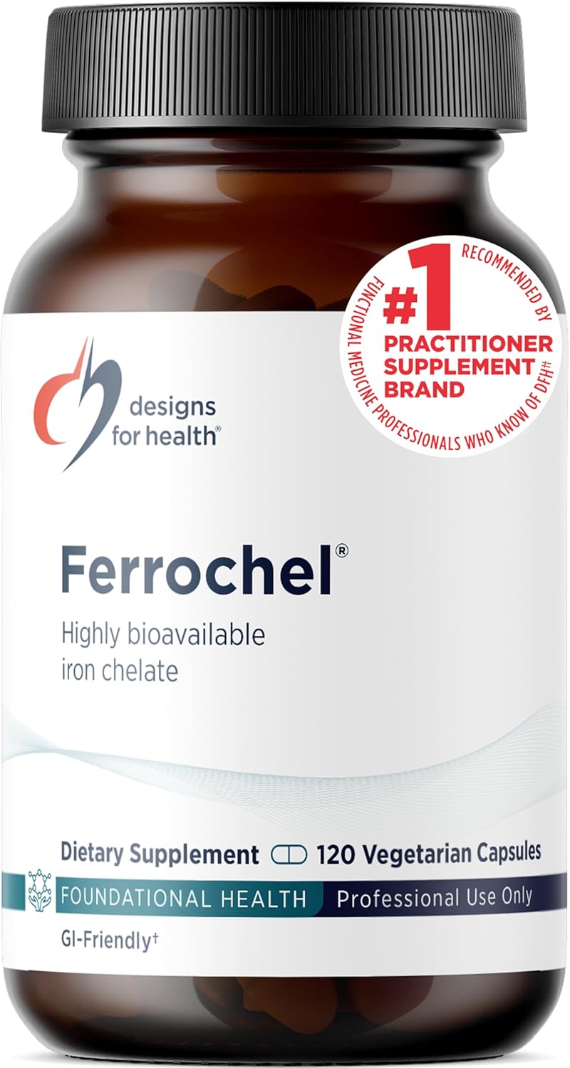 Design fo Healt Iro Vita fo Energ Production Immun Brai Health Hig Absorptio Ferroche Chelate Iro fo Wome Me a Ferrou Bisglycinat Chelat Pregnanc Saf (12 Vega Caps)
