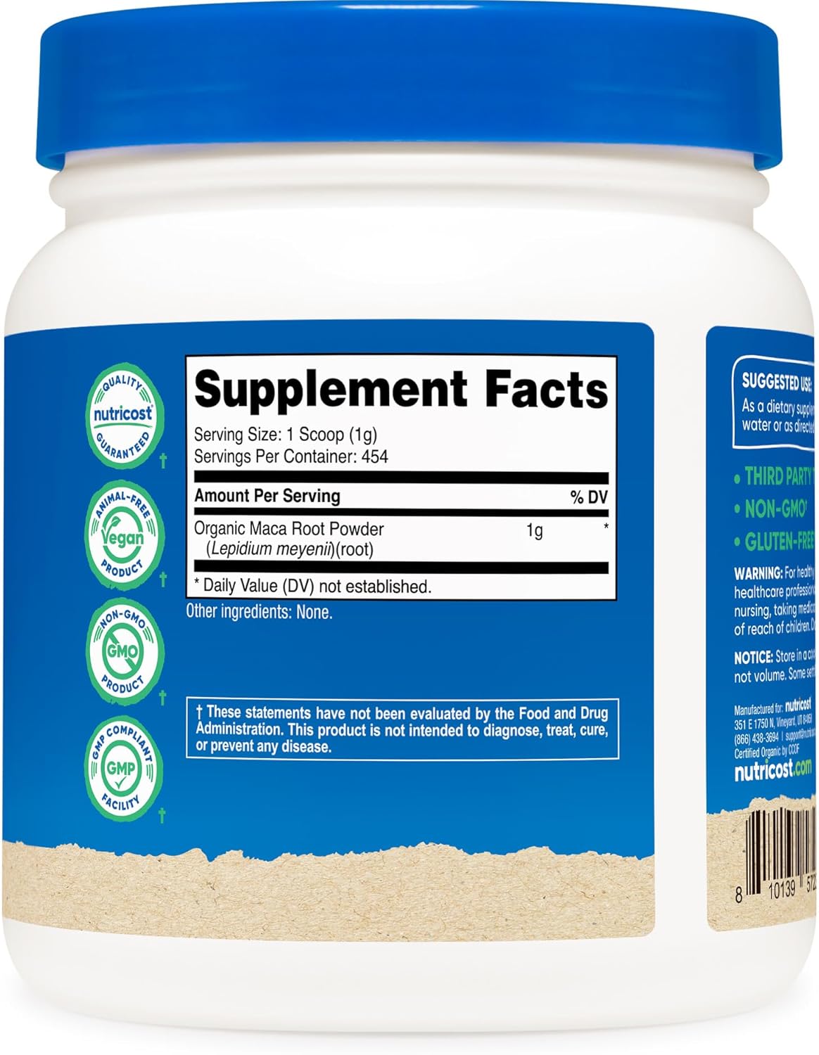 Nutricost Organic Maca Root Powder (1 LB)