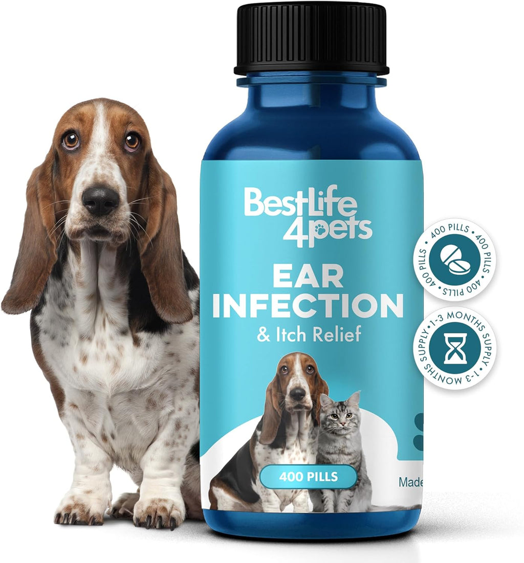 Itc Relie an Ea Infectio Treatmen fo Dog Cats Natura Ea Mite Treatmen fo Cat an Dog Soothe Itch Ears Reduce Swelling Otitis Pai Inflammation 40 Eas t Giv Tin Pills