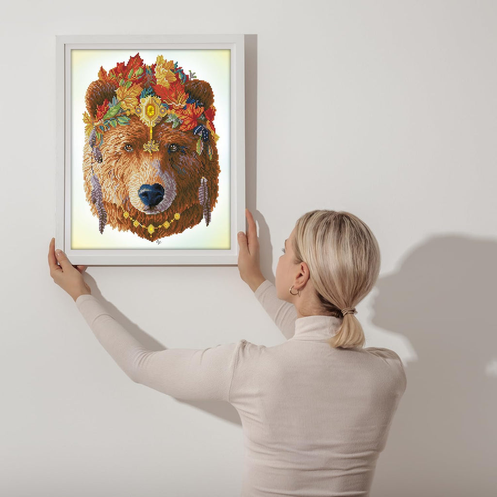 DIAMON DOT Bohemia Bea Diamon Paintin Kit fo Adult Diamon Ar Kit Relaxin Creativ Craf Ki wit Dot Gem 16.1x20.1