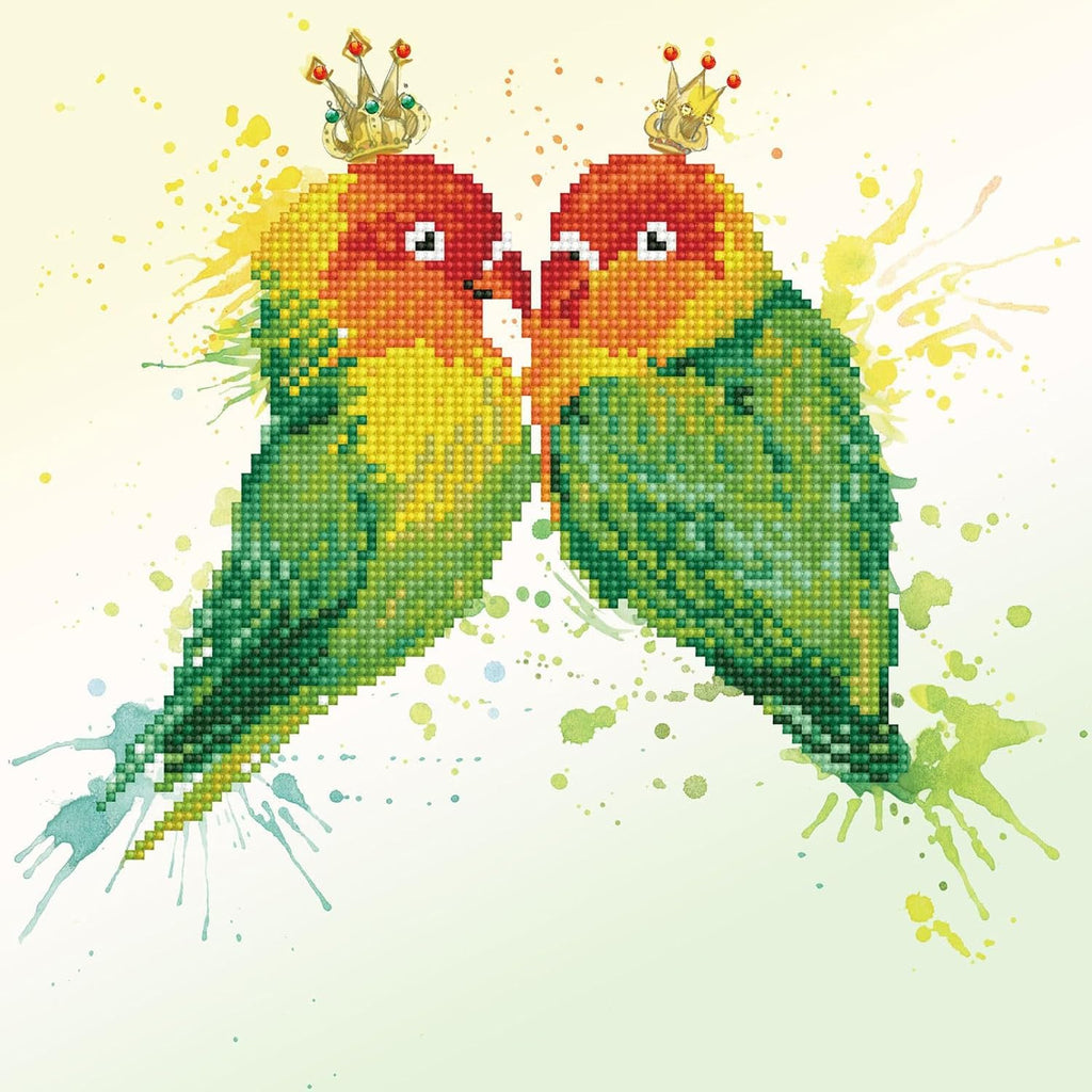 DIAMON DOT Lov Bird Diamon Paintin Kit fo Adult Diamon Ar Kit Relaxin Creativ Craf Ki wit Dot Gem 12x12
