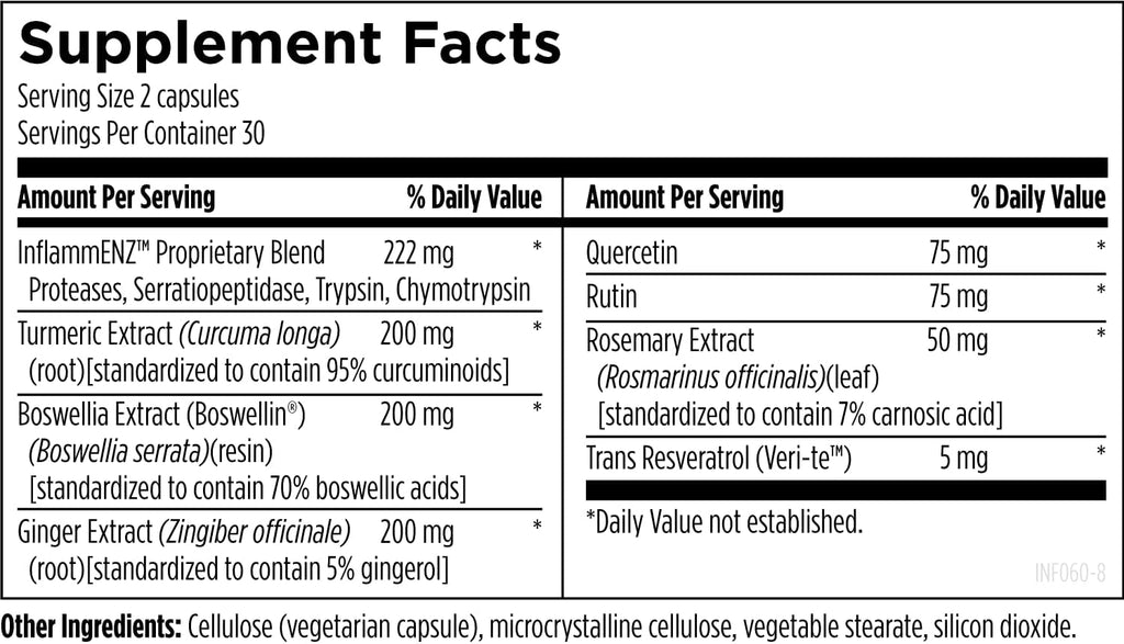 Design fo Healt Inflammaton Turmeri Supplement wit Proteolyti Enzymes Boswellia Querceti Resveratro (6 Capsules)