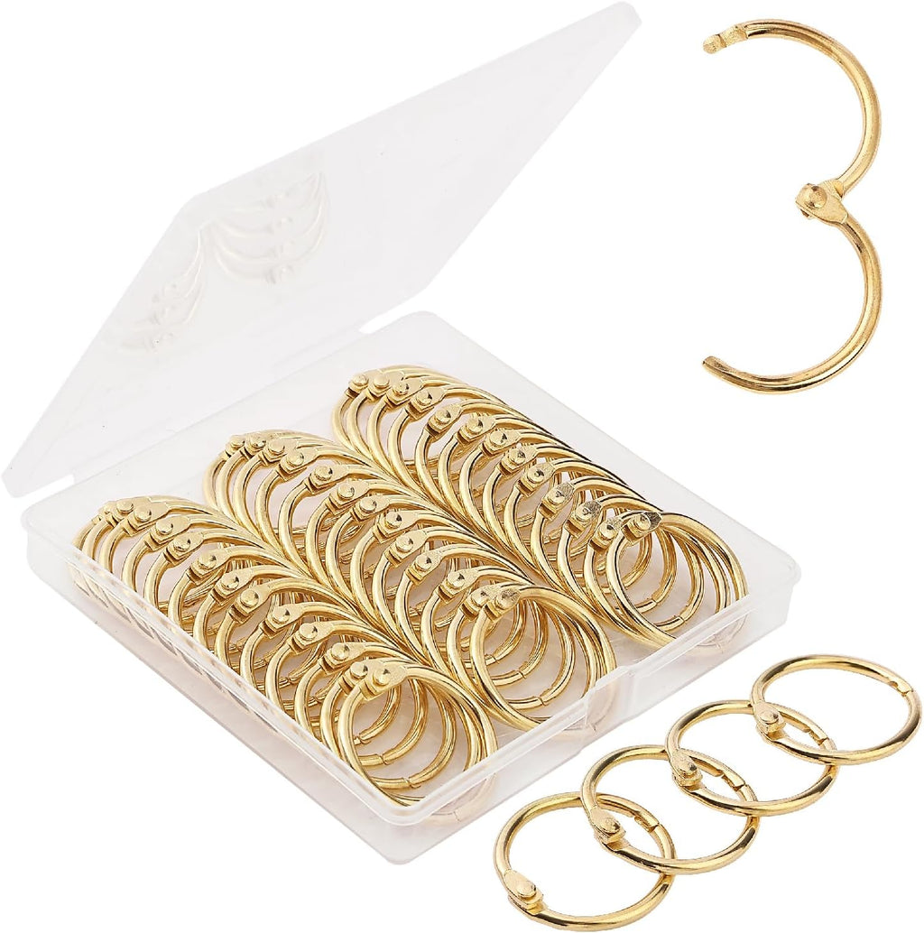 Mr. Pen- Loose Leaf Binder Ring, 40 Pack, Gold Binder Rings 1 Inch, Book Rings