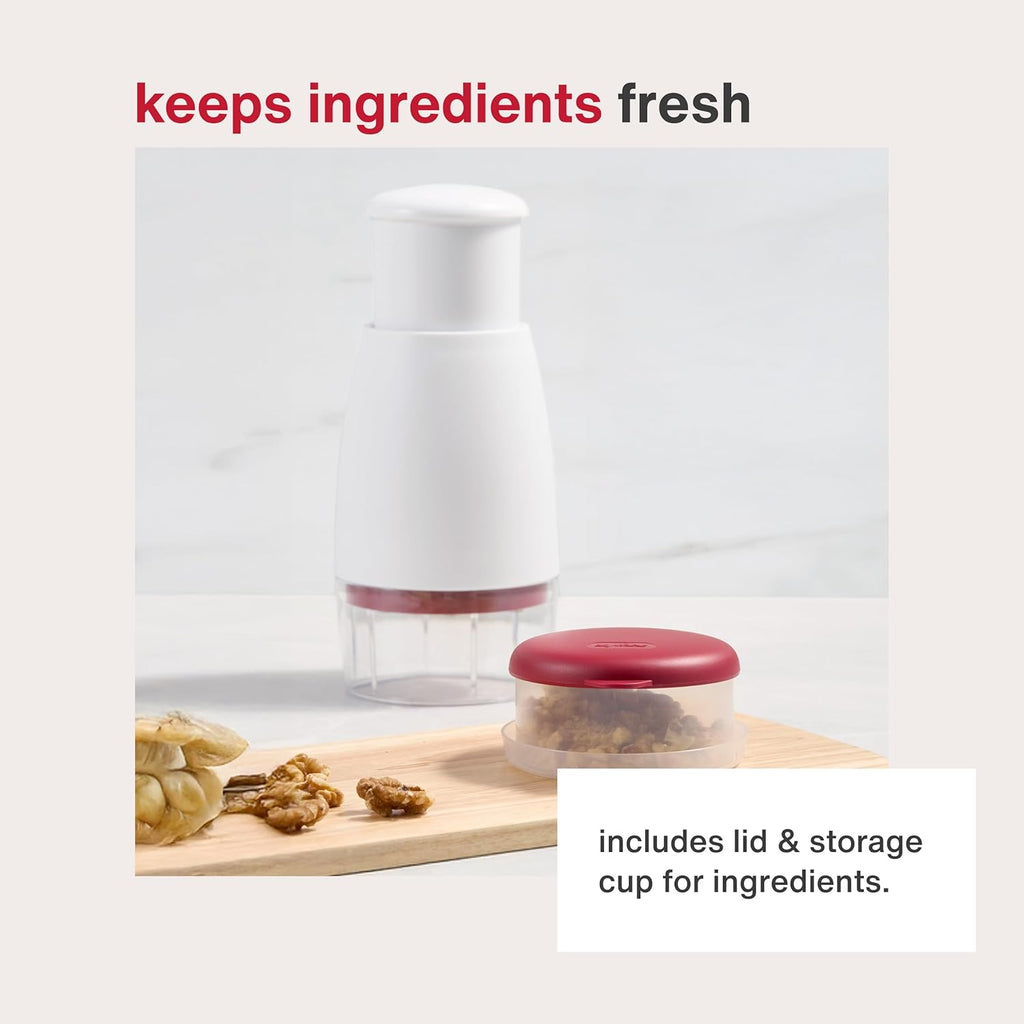 Zyliss Zick Zick Classic Food Chopper - Manual Food Chopper - Onion, Tomato & Vegetable Cutter - Stainless Steel & Dishwasher Safe Food Dicer - White, 9inch- Zick Zick 2.0