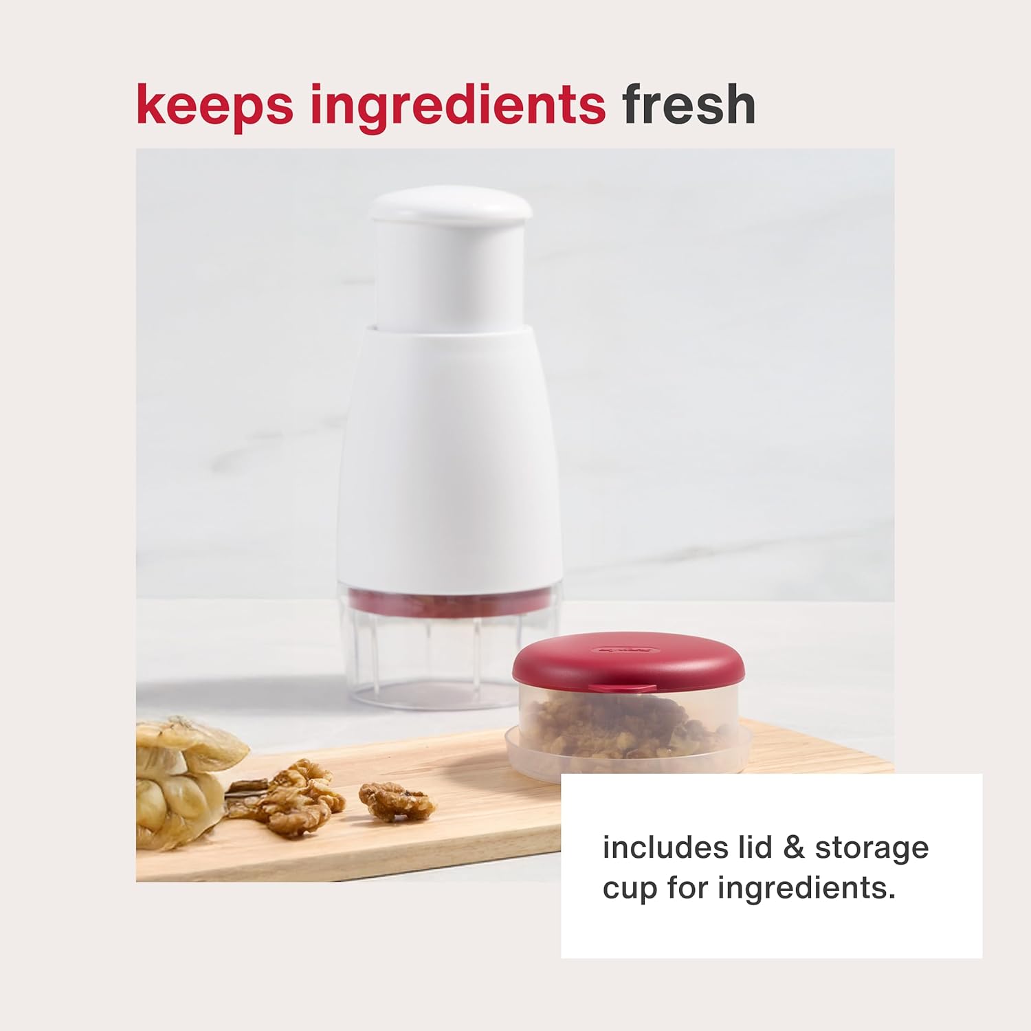 Zyliss Zick Zick Classic Food Chopper - Manual Food Chopper - Onion, Tomato & Vegetable Cutter - Stainless Steel & Dishwasher Safe Food Dicer - White, 9inch- Zick Zick 2.0
