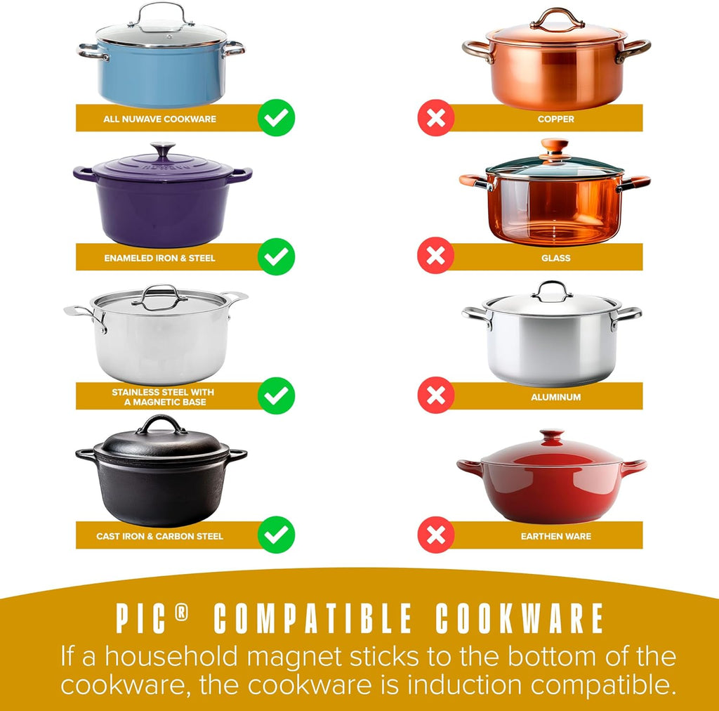 Gol Pr Precisio Inductio Cooktop Larg 8 Heatin Coil 12 Heat-Resistan Cookin Surface Adjustabl Wattages,100¡ã t 575¡ãF Portable Built-I Safet Aut Shu Off