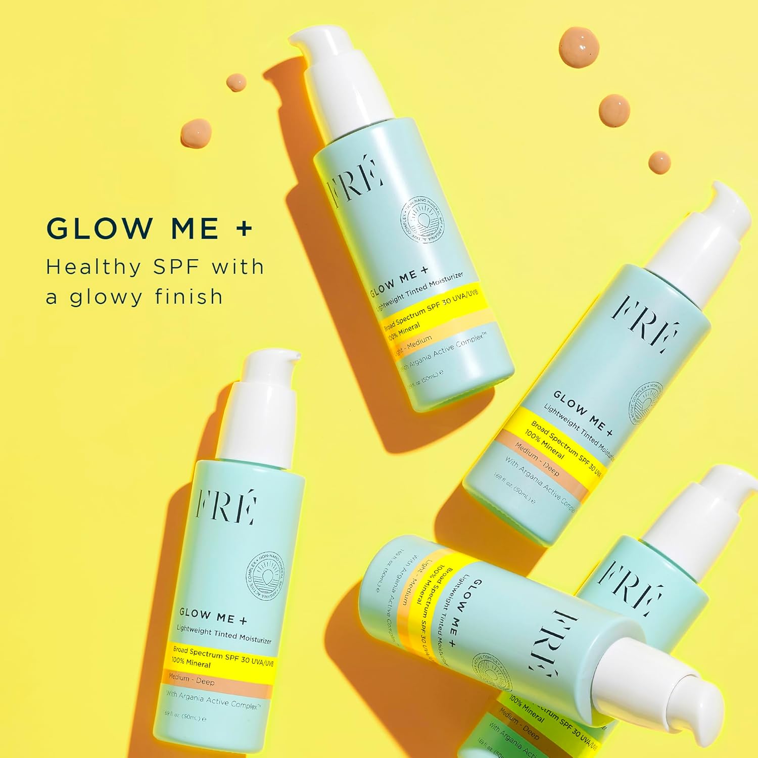 Tinte Minera Sunscree wit Non-Nan Zin Oxide SP 3 Fac Moisturizer GLO M b FR Skincar (Medium-Deep Hydratin Lightweigh Fac Crea fo Smoothe Glowin Ski Reef-Saf Sunscreen